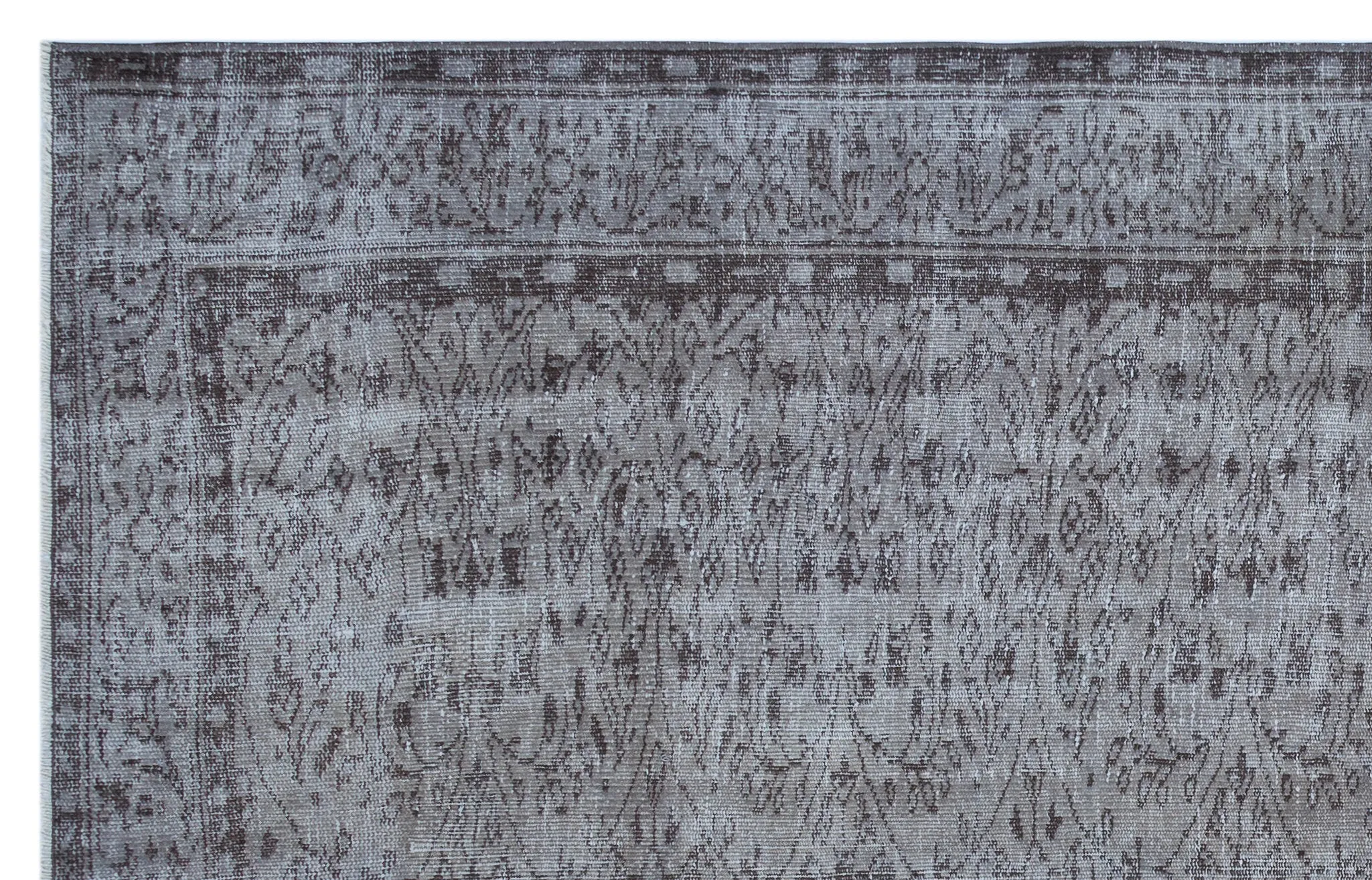 Retro Design Gray Over Dyed Vintage Rug 5'11'' x 9'6'' ft 180 x 290 cm