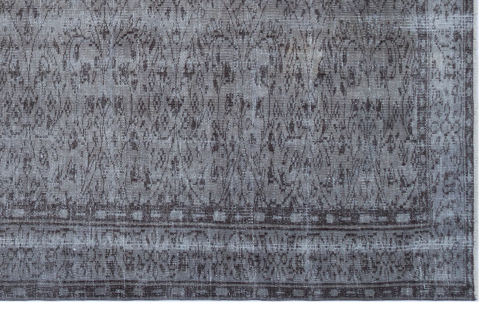 Retro Design Gray Over Dyed Vintage Rug 5'11'' x 9'6'' ft 180 x 290 cm