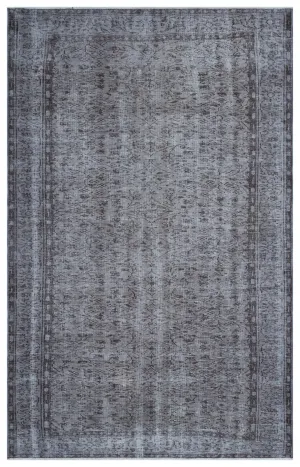 Retro Design Gray Over Dyed Vintage Rug 5'11'' x 9'6'' ft 180 x 290 cm