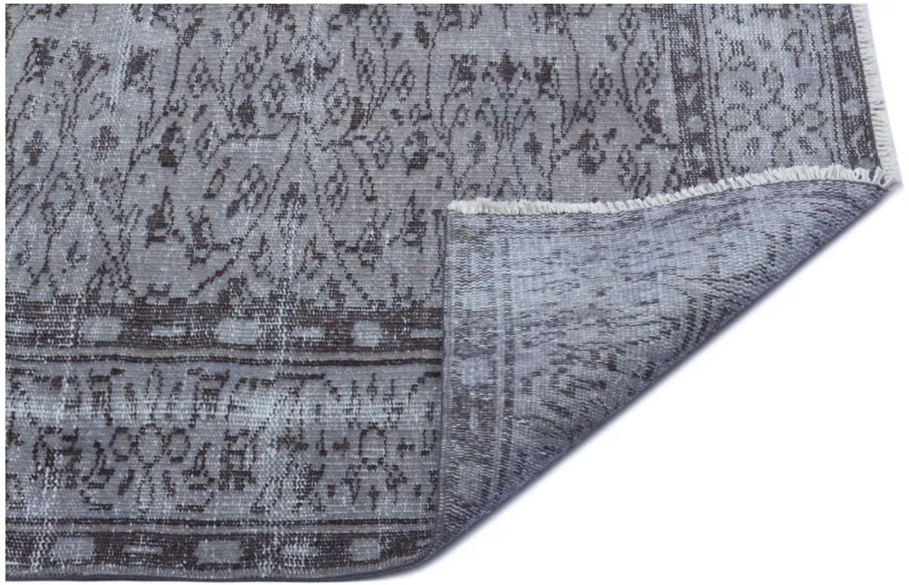 Retro Design Gray Over Dyed Vintage Rug 5'11'' x 9'6'' ft 180 x 290 cm