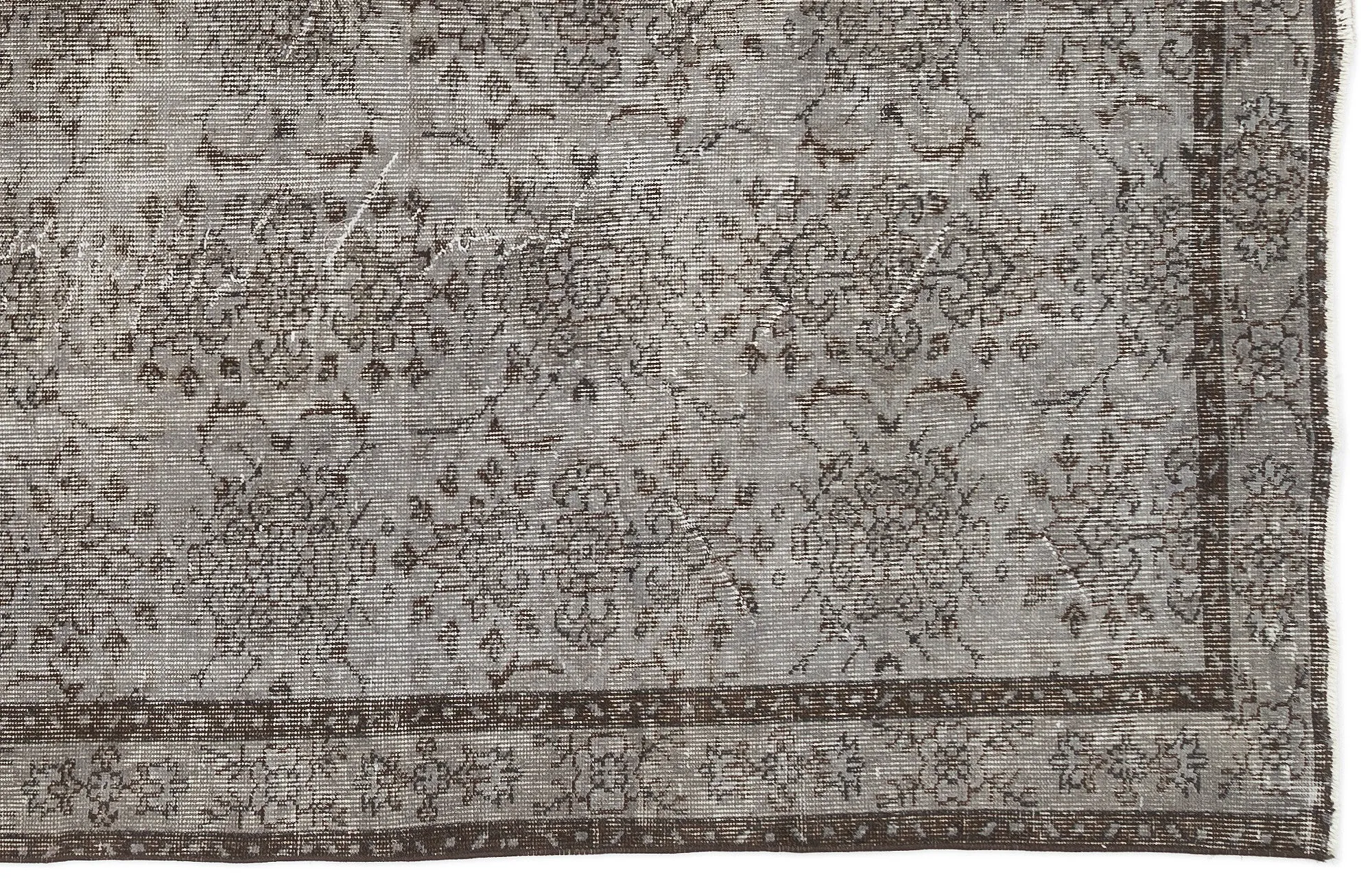 Retro Design Gray Over Dyed Vintage Rug 5'12'' x 9'5'' ft 182 x 287 cm