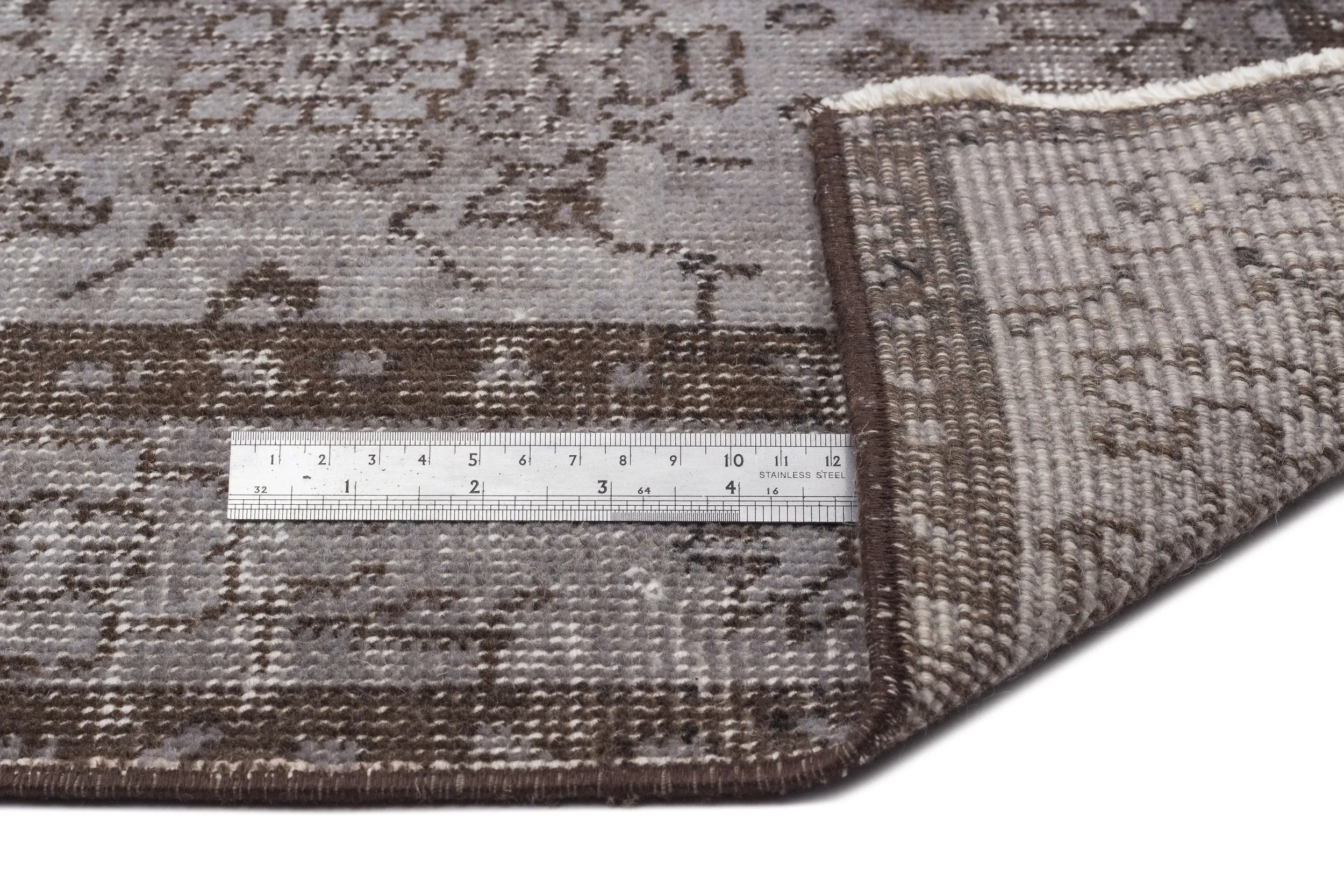 Retro Design Gray Over Dyed Vintage Rug 5'12'' x 9'5'' ft 182 x 287 cm