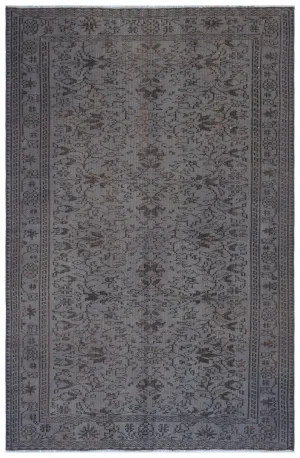 Retro Design Gray Over Dyed Vintage Rug 5'2'' x 8'0'' ft 157 x 244 cm