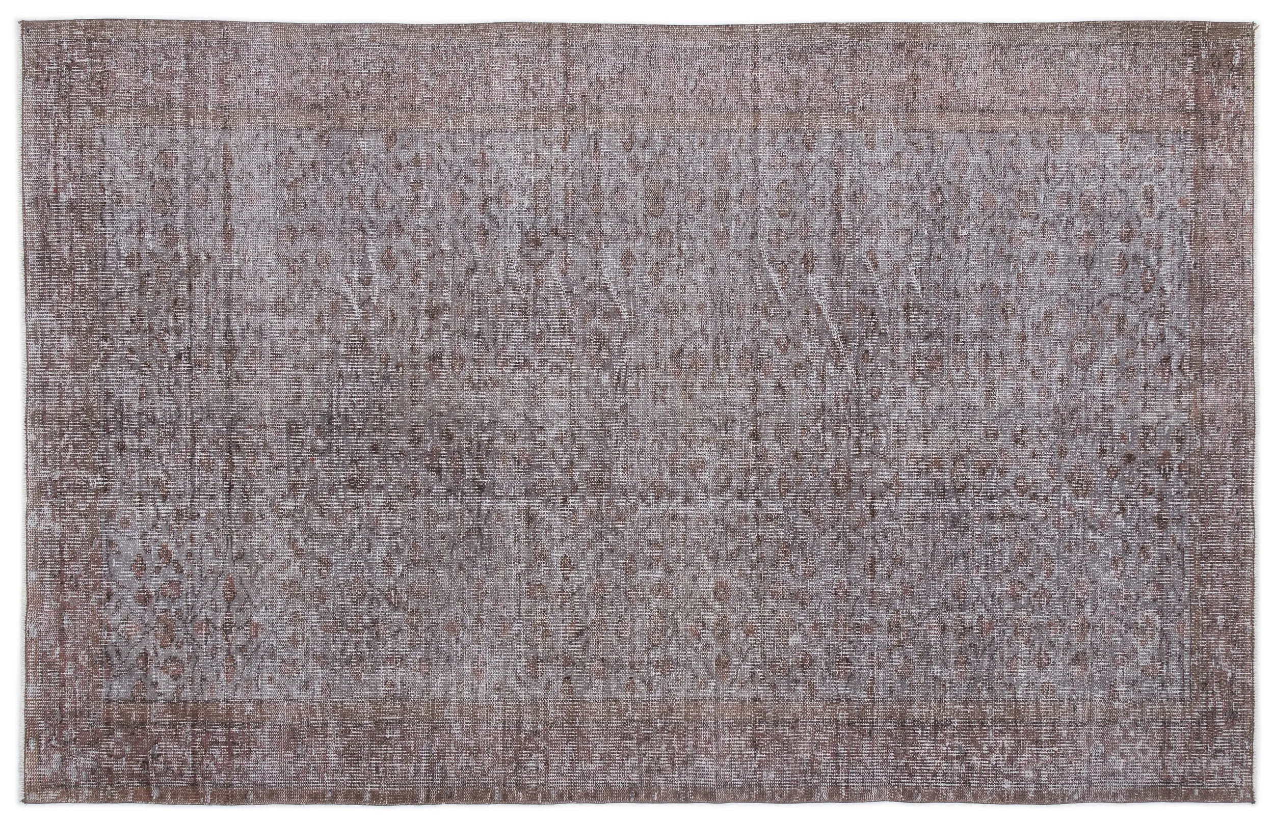 Retro Design Gray Over Dyed Vintage Rug 5'3'' x 8'4'' ft 161 x 254 cm