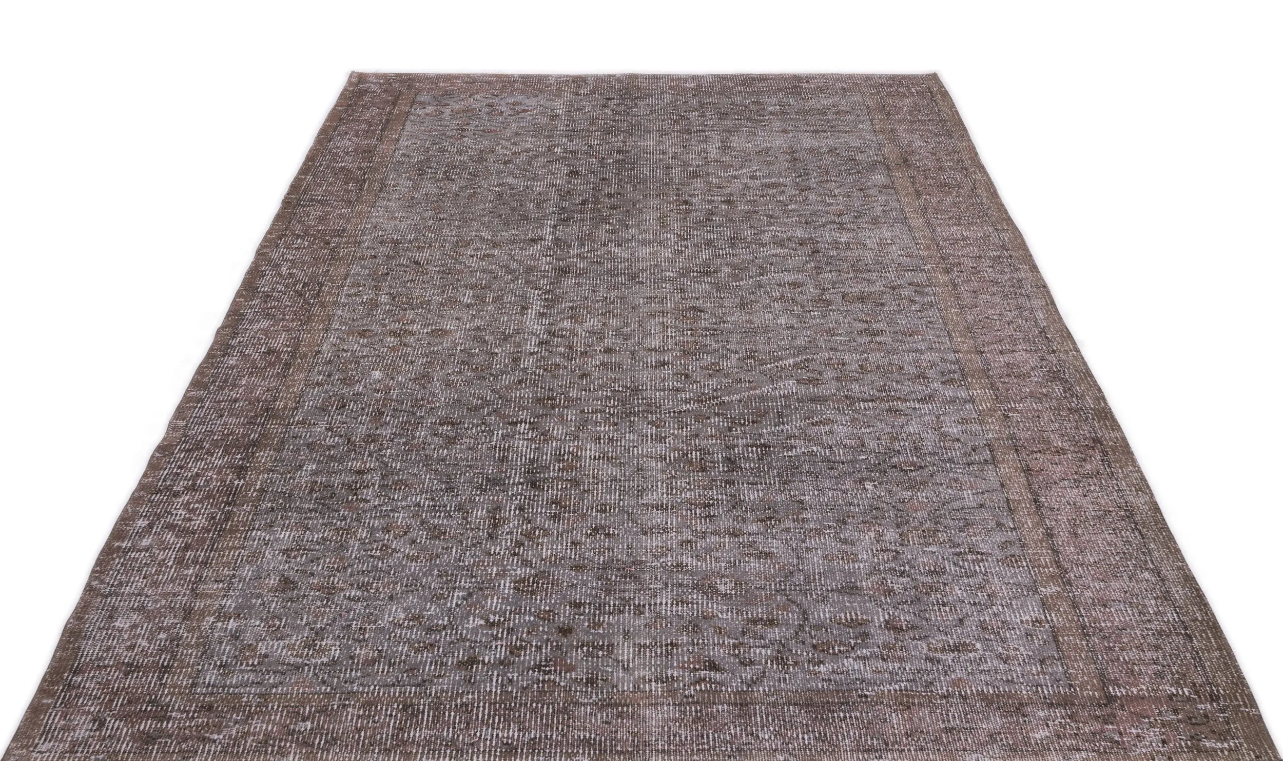 Retro Design Gray Over Dyed Vintage Rug 5'3'' x 8'4'' ft 161 x 254 cm