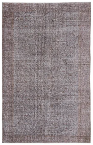 Retro Design Gray Over Dyed Vintage Rug 5'3'' x 8'4'' ft 161 x 254 cm