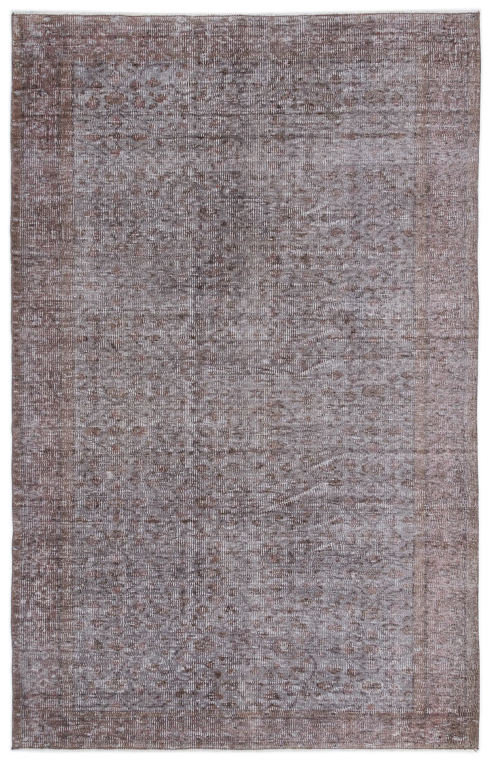 Retro Design Gray Over Dyed Vintage Rug 5'3'' x 8'4'' ft 161 x 254 cm