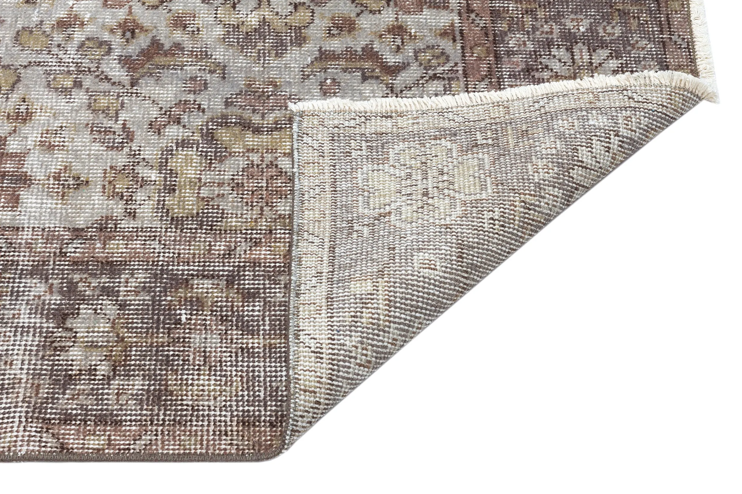 Retro Design Gray Over Dyed Vintage Rug 5'4'' x 9'5'' ft 162 x 287 cm