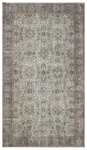 Retro Design Gray Over Dyed Vintage Rug 5'4'' x 9'5'' ft 162 x 287 cm