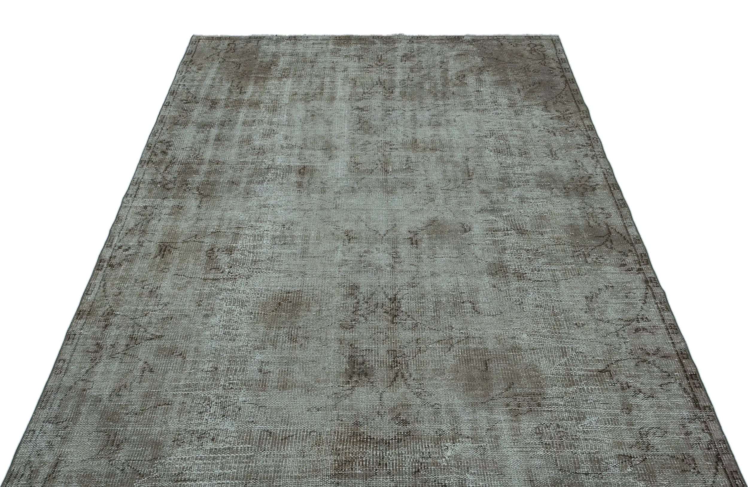 Retro Design Gray Over Dyed Vintage Rug 5'5'' x 8'12'' ft 166 x 274 cm