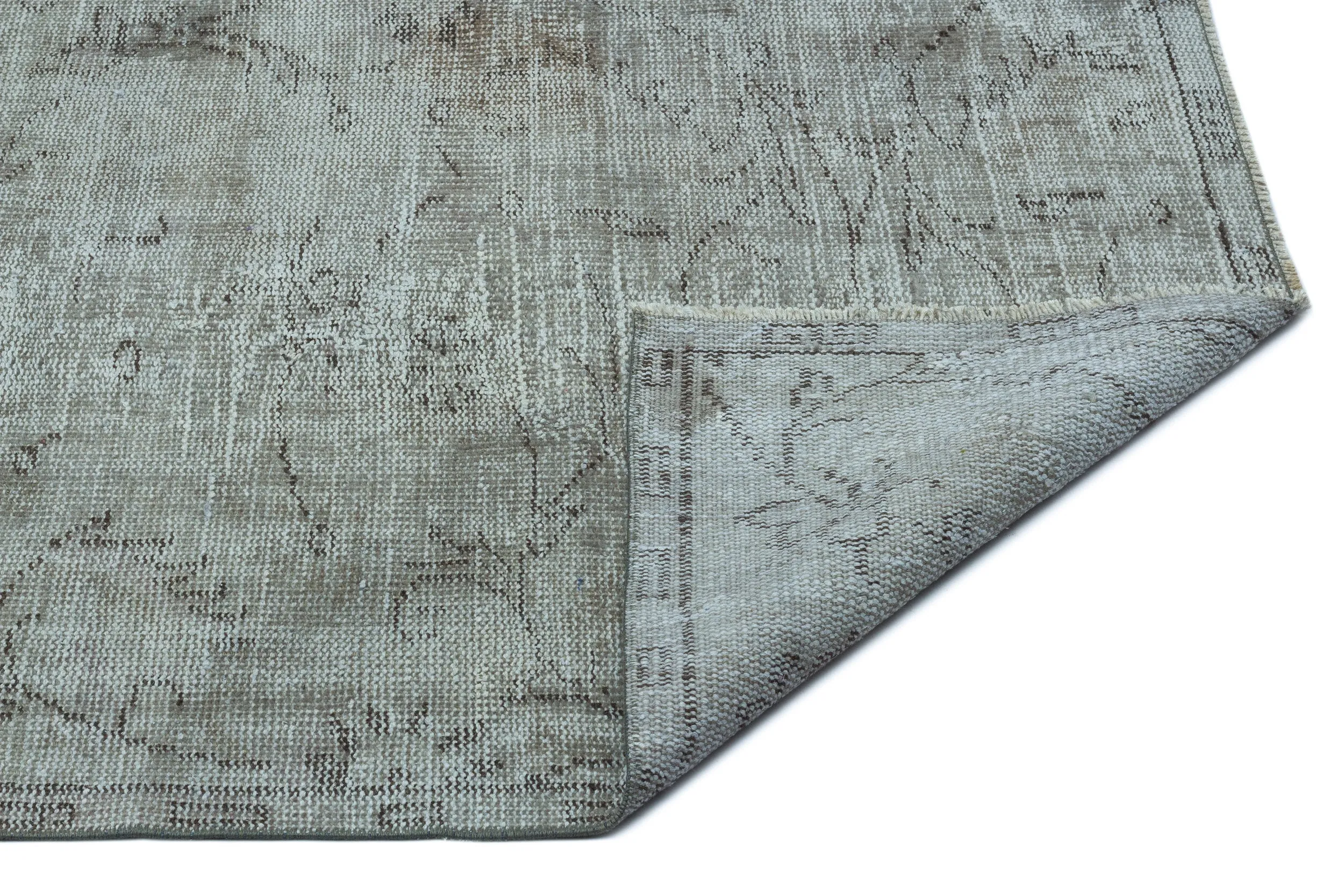 Retro Design Gray Over Dyed Vintage Rug 5'5'' x 8'12'' ft 166 x 274 cm