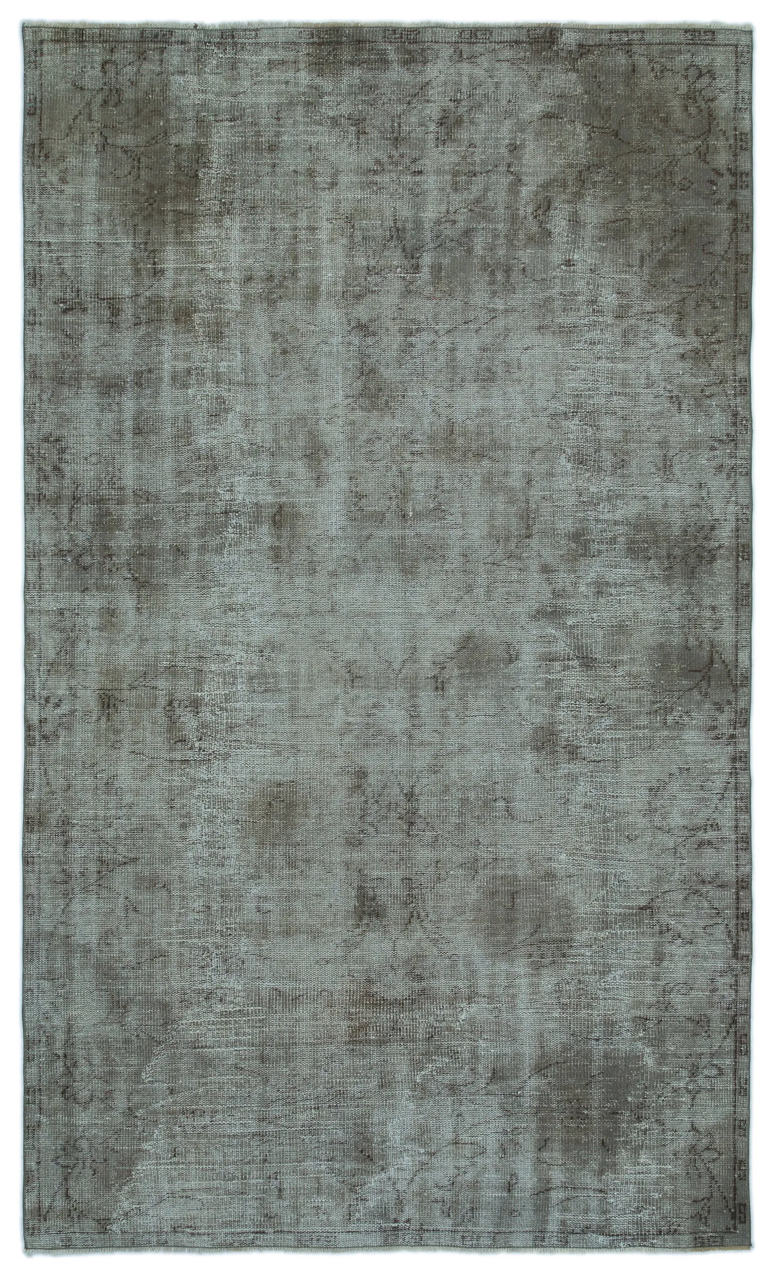 Retro Design Gray Over Dyed Vintage Rug 5'5'' x 8'12'' ft 166 x 274 cm