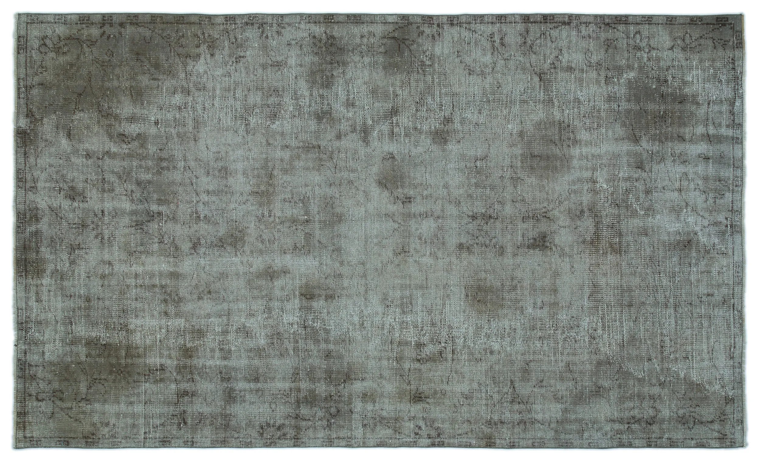 Retro Design Gray Over Dyed Vintage Rug 5'5'' x 8'12'' ft 166 x 274 cm