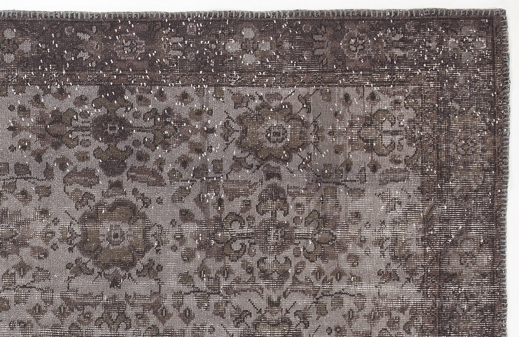 Retro Design Gray Over Dyed Vintage Rug 5'6'' x 9'10'' ft 167 x 300 cm