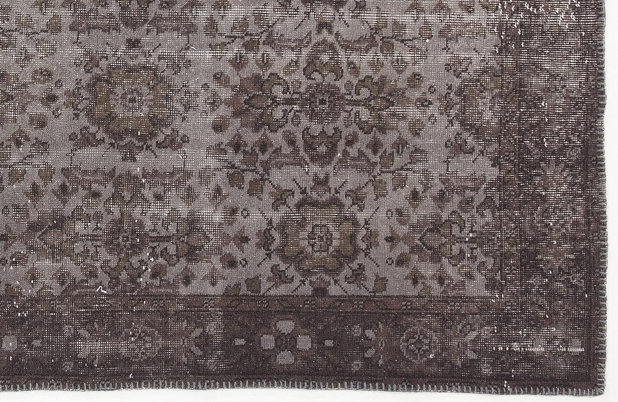 Retro Design Gray Over Dyed Vintage Rug 5'6'' x 9'10'' ft 167 x 300 cm
