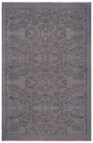 Retro Design Gray Over Dyed Vintage Rug 5'7'' x 8'5'' ft 169 x 256 cm