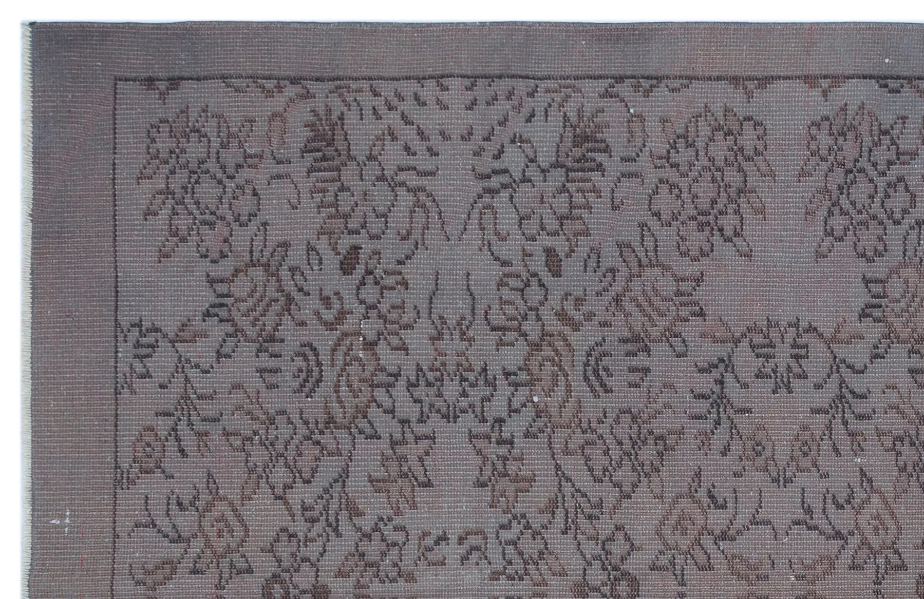 Retro Design Gray Over Dyed Vintage Rug 5'7'' x 8'5'' ft 169 x 256 cm