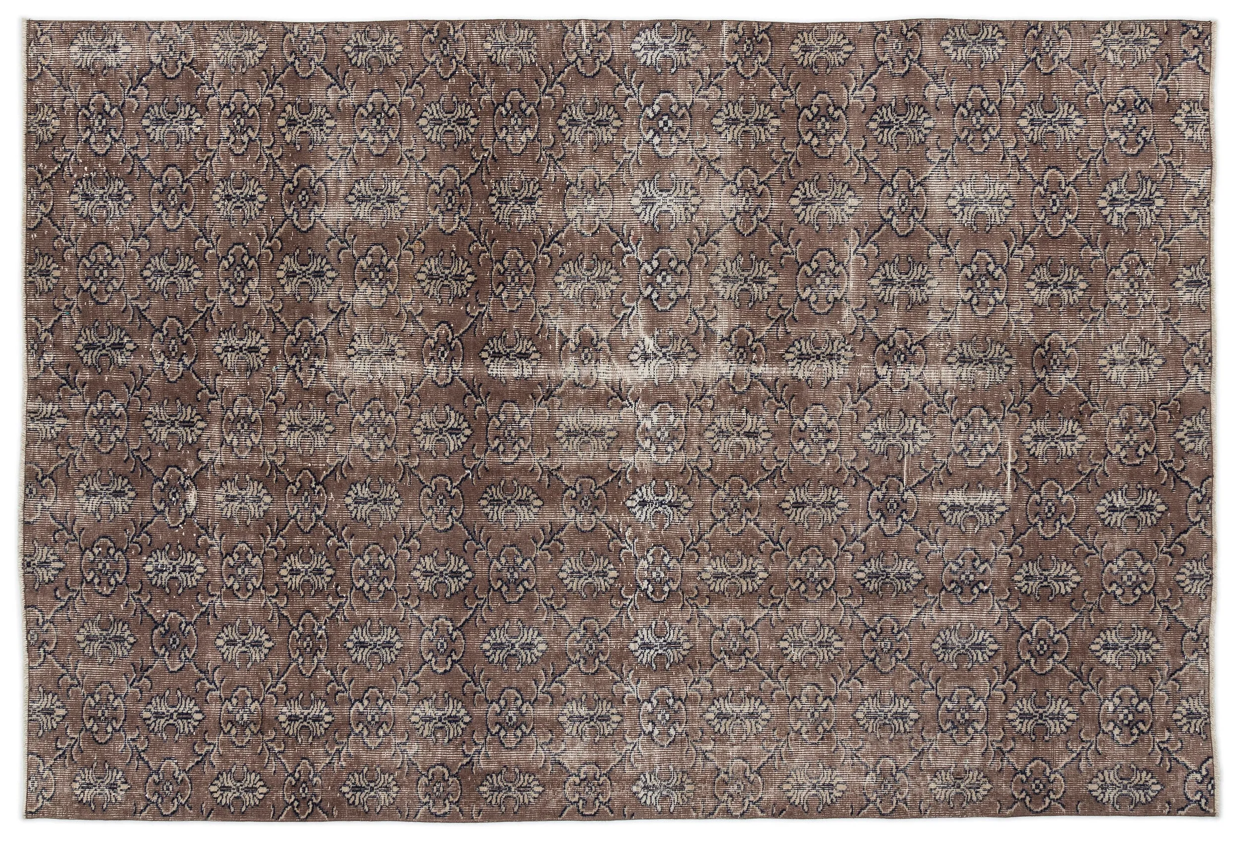 Retro Design Gray Over Dyed Vintage Rug 5'7'' x 8'6'' ft 169 x 258 cm