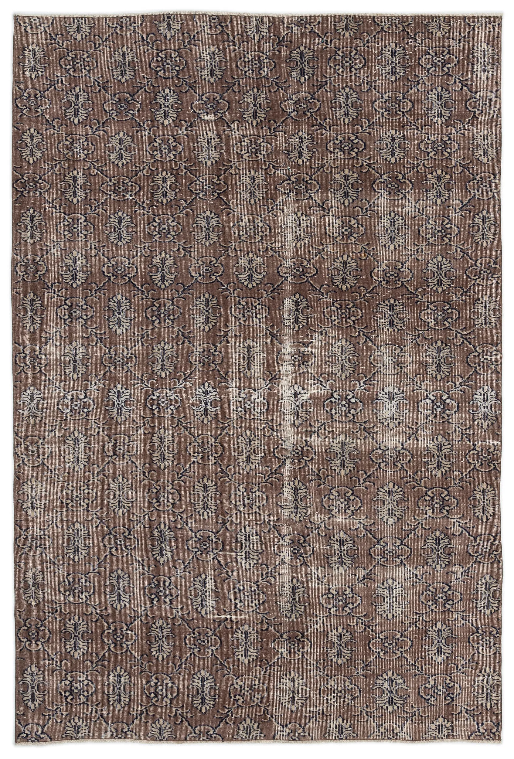 Retro Design Gray Over Dyed Vintage Rug 5'7'' x 8'6'' ft 169 x 258 cm