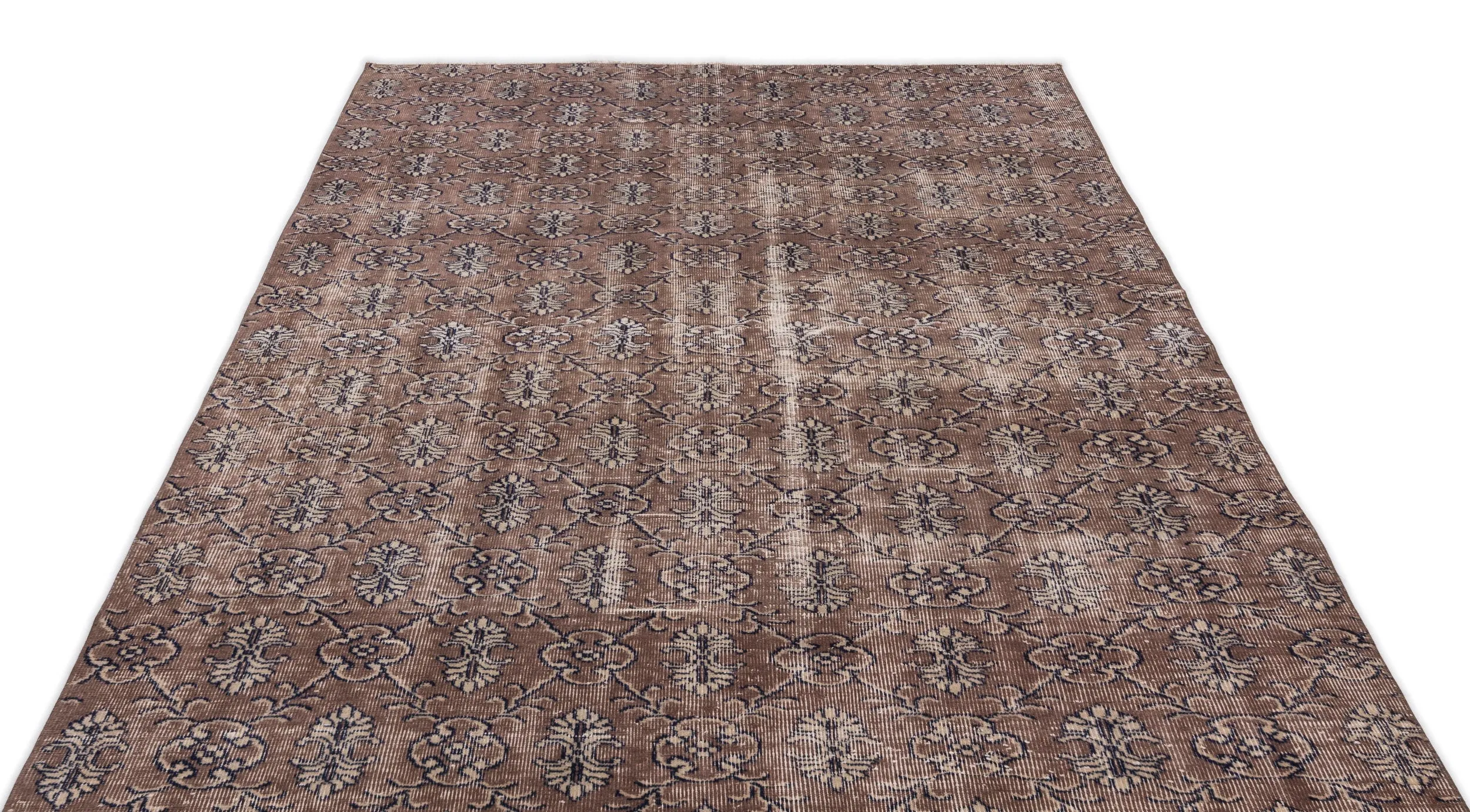 Retro Design Gray Over Dyed Vintage Rug 5'7'' x 8'6'' ft 169 x 258 cm