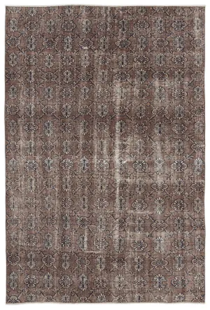 Retro Design Gray Over Dyed Vintage Rug 5'7'' x 8'6'' ft 169 x 258 cm