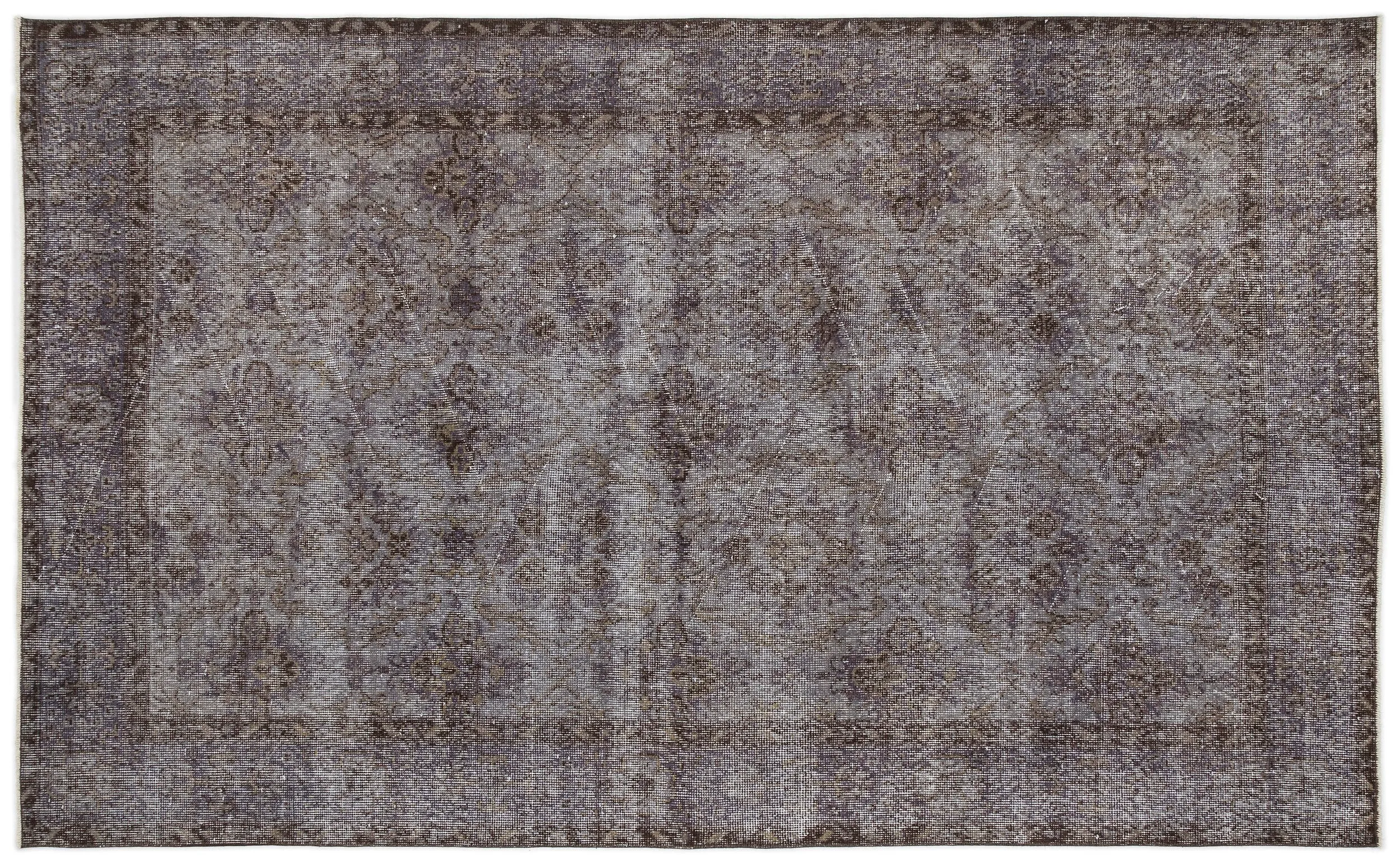 Retro Design Gray Over Dyed Vintage Rug 5'7'' x 9'4'' ft 171 x 284 cm