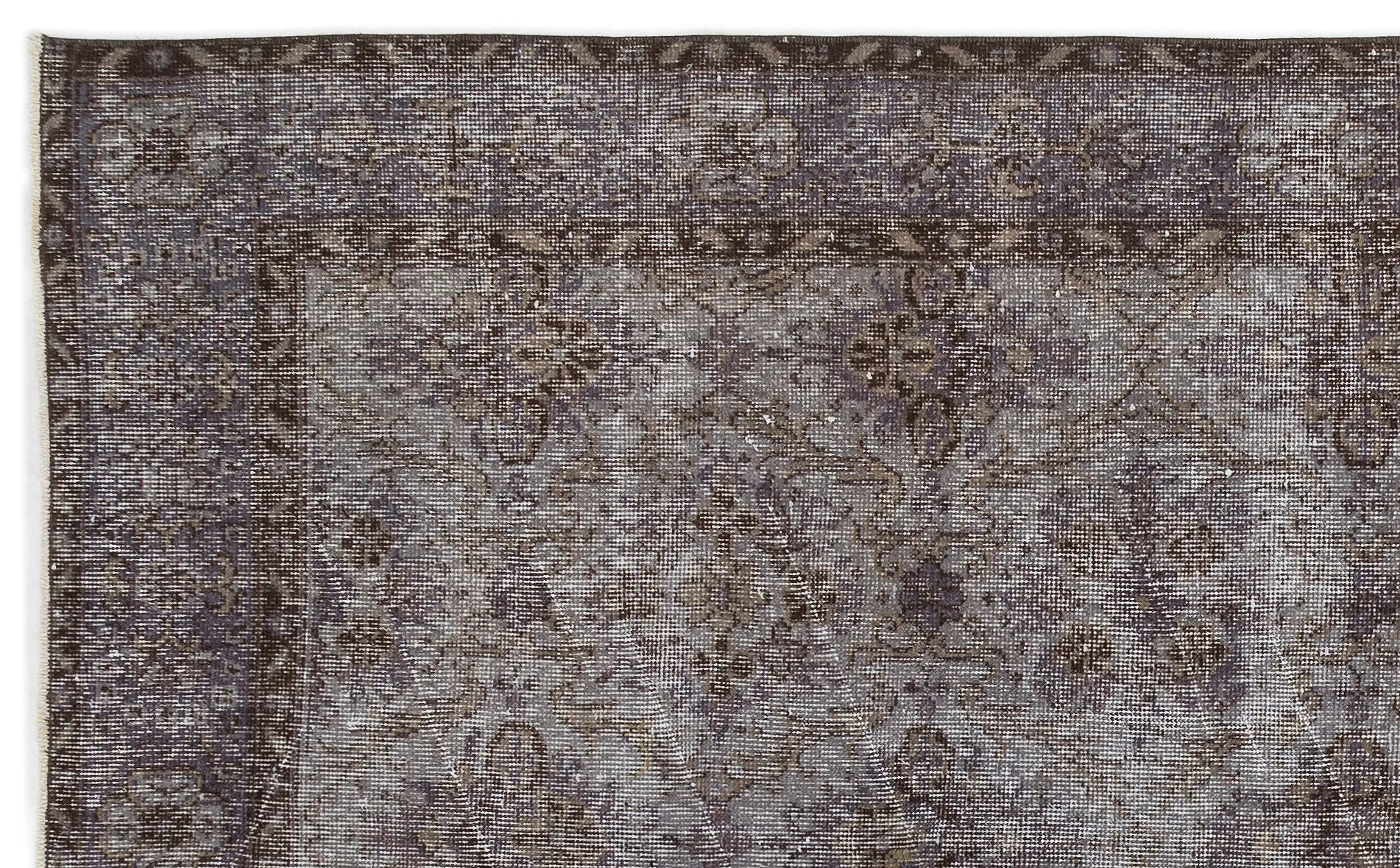 Retro Design Gray Over Dyed Vintage Rug 5'7'' x 9'4'' ft 171 x 284 cm