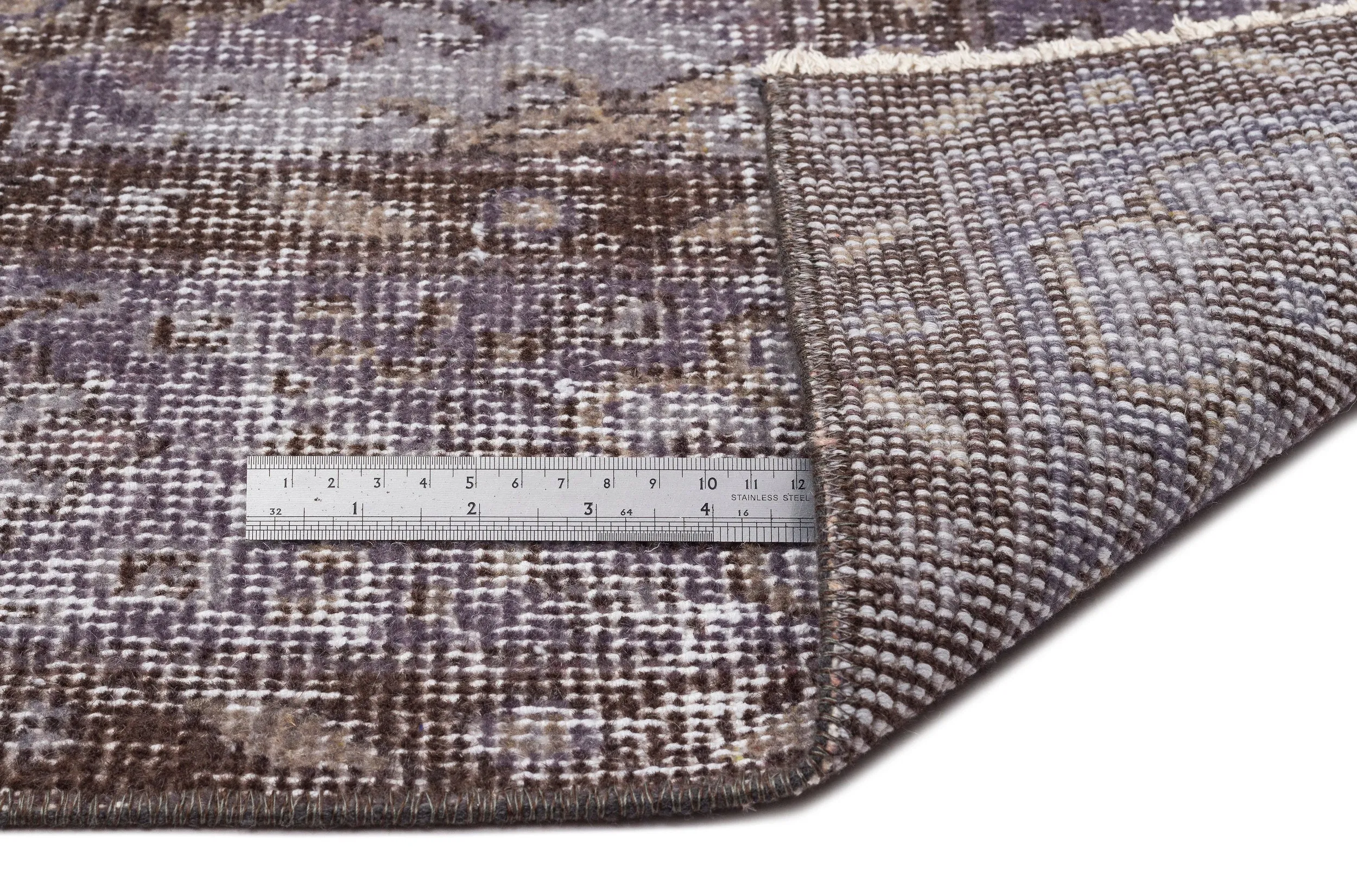 Retro Design Gray Over Dyed Vintage Rug 5'7'' x 9'4'' ft 171 x 284 cm