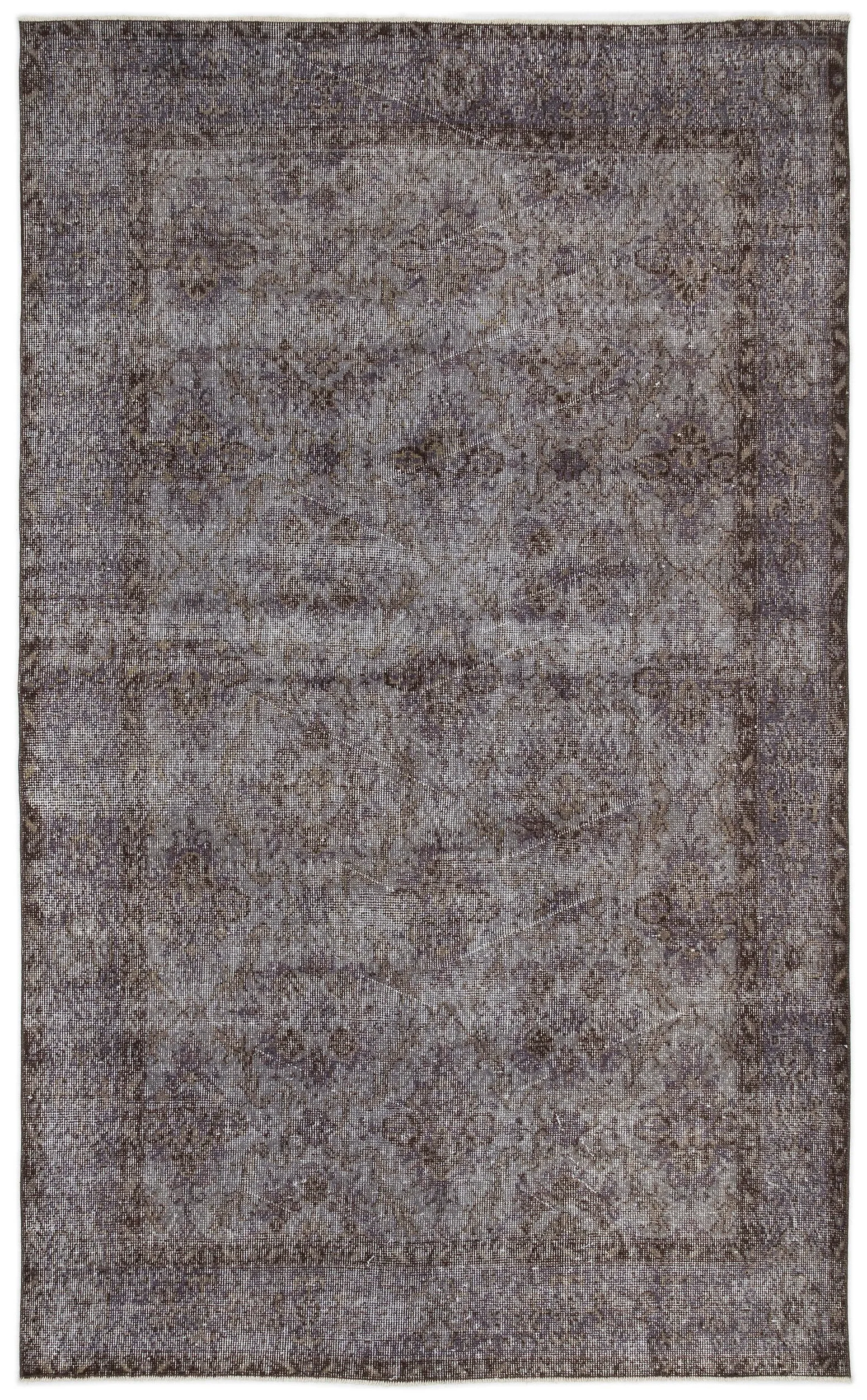 Retro Design Gray Over Dyed Vintage Rug 5'7'' x 9'4'' ft 171 x 284 cm