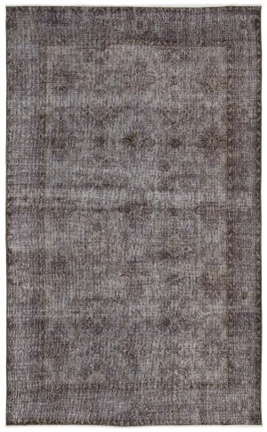 Retro Design Gray Over Dyed Vintage Rug 5'7'' x 9'4'' ft 171 x 284 cm