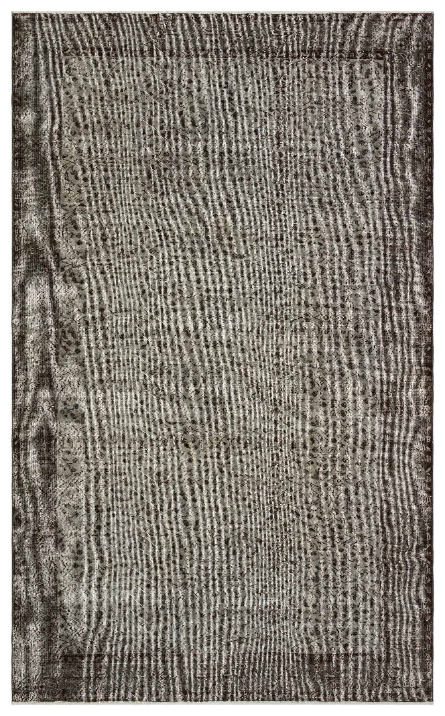 Retro Design Gray Over Dyed Vintage Rug 5'7'' x 9'4'' ft 171 x 285 cm
