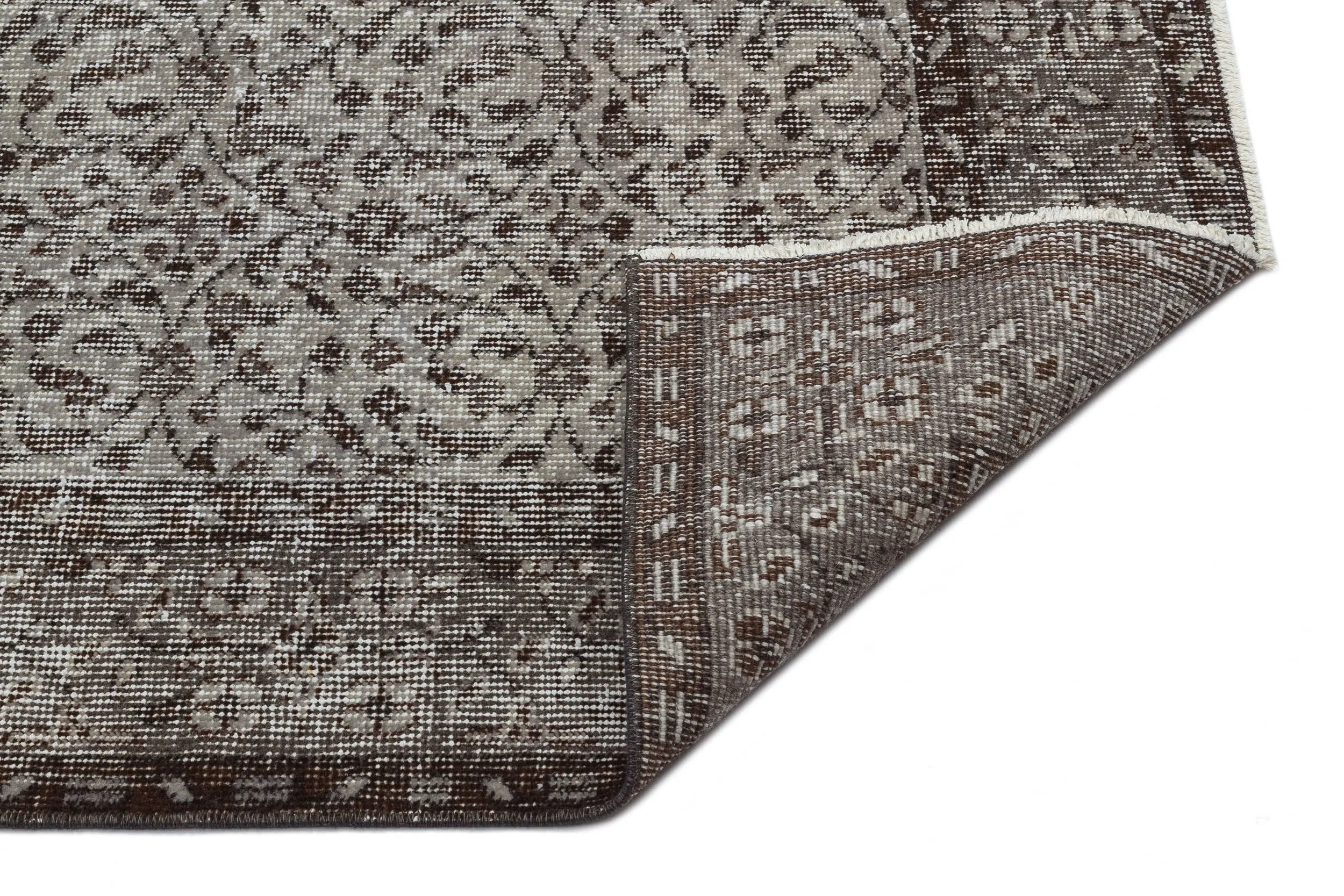 Retro Design Gray Over Dyed Vintage Rug 5'7'' x 9'4'' ft 171 x 285 cm