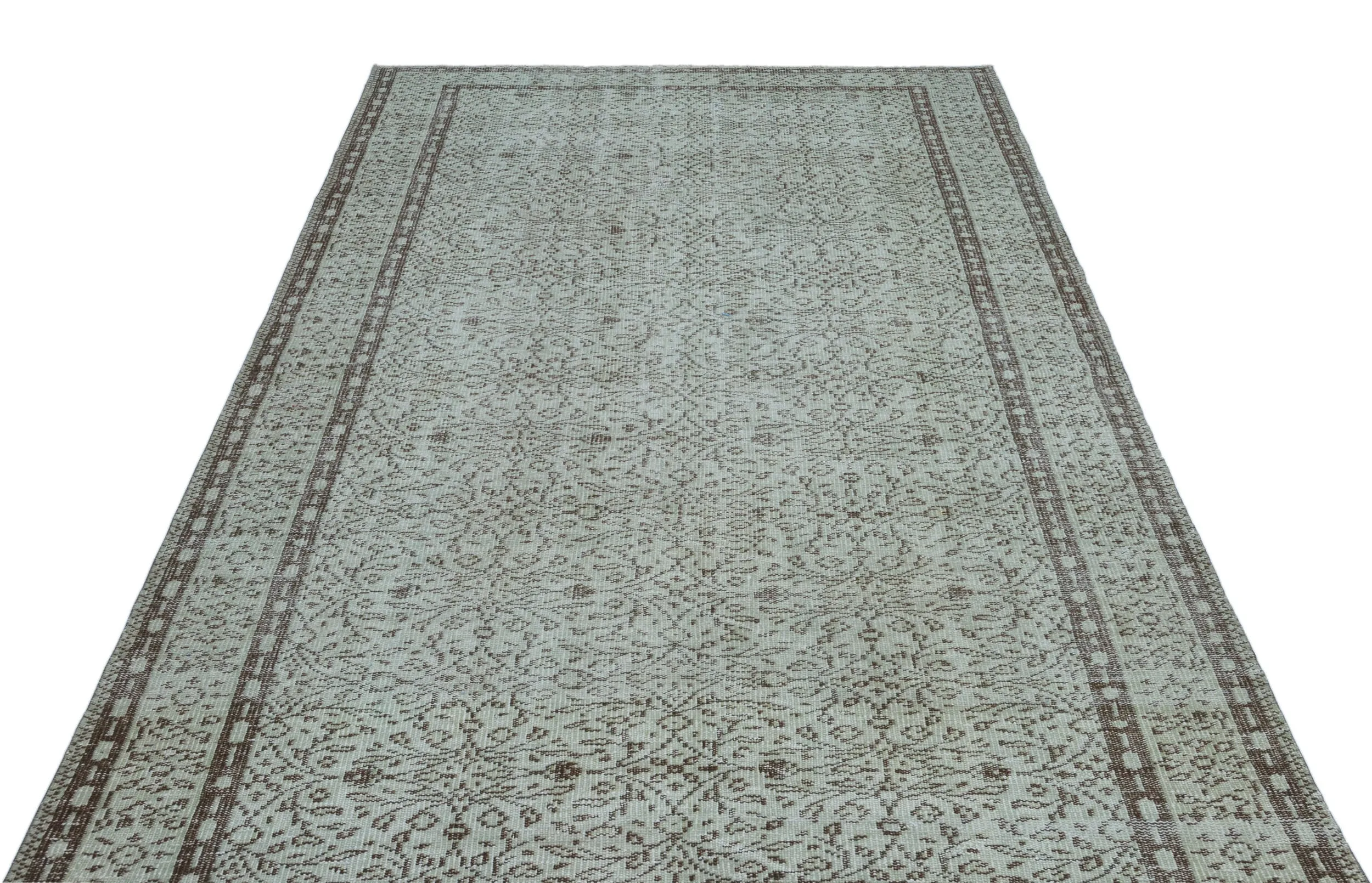 Retro Design Gray Over Dyed Vintage Rug 5'8'' x 9'0'' ft 173 x 275 cm