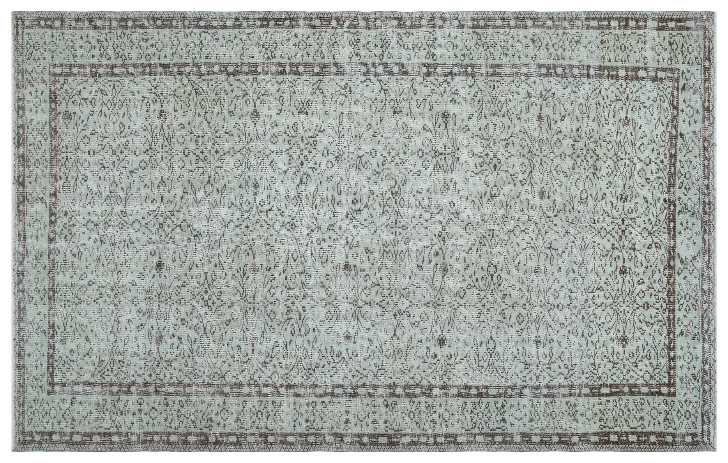 Retro Design Gray Over Dyed Vintage Rug 5'8'' x 9'0'' ft 173 x 275 cm