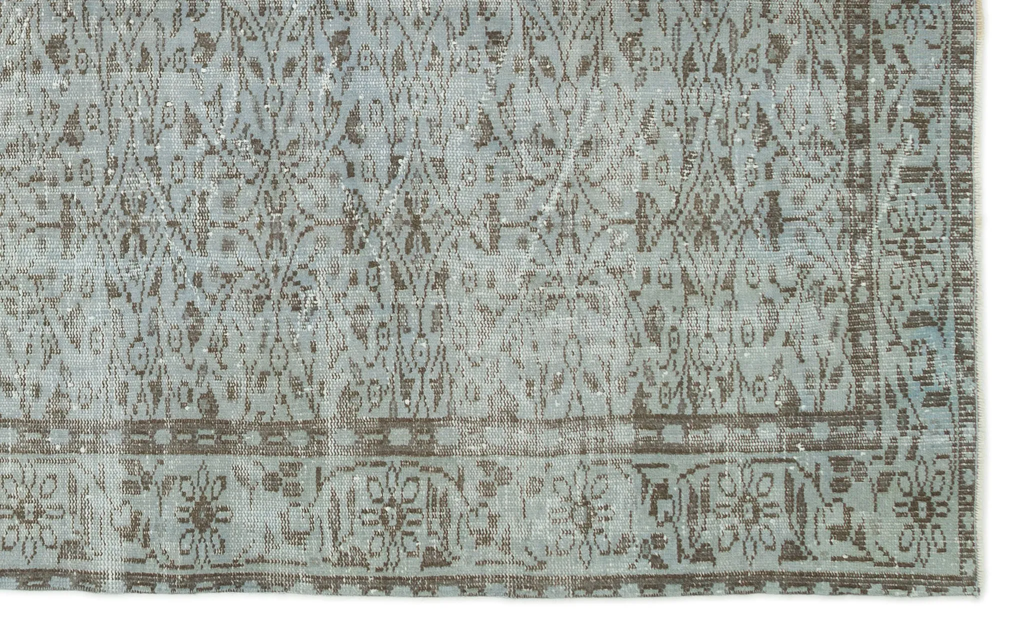 Retro Design Gray Over Dyed Vintage Rug 5'8'' x 9'4'' ft 172 x 285 cm
