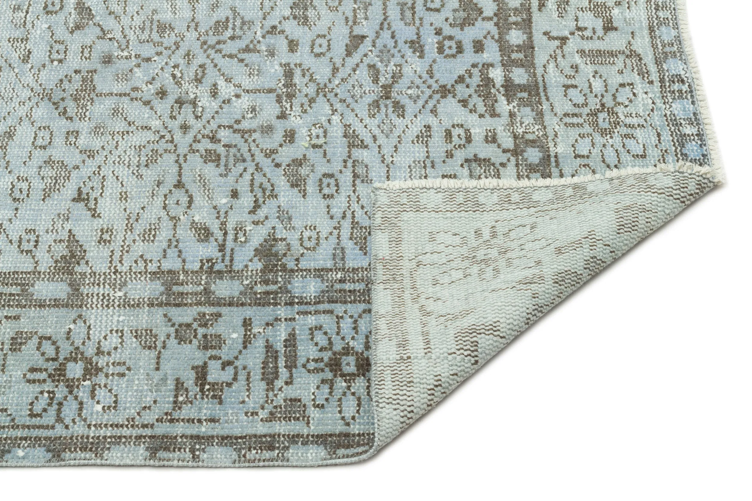 Retro Design Gray Over Dyed Vintage Rug 5'8'' x 9'4'' ft 172 x 285 cm