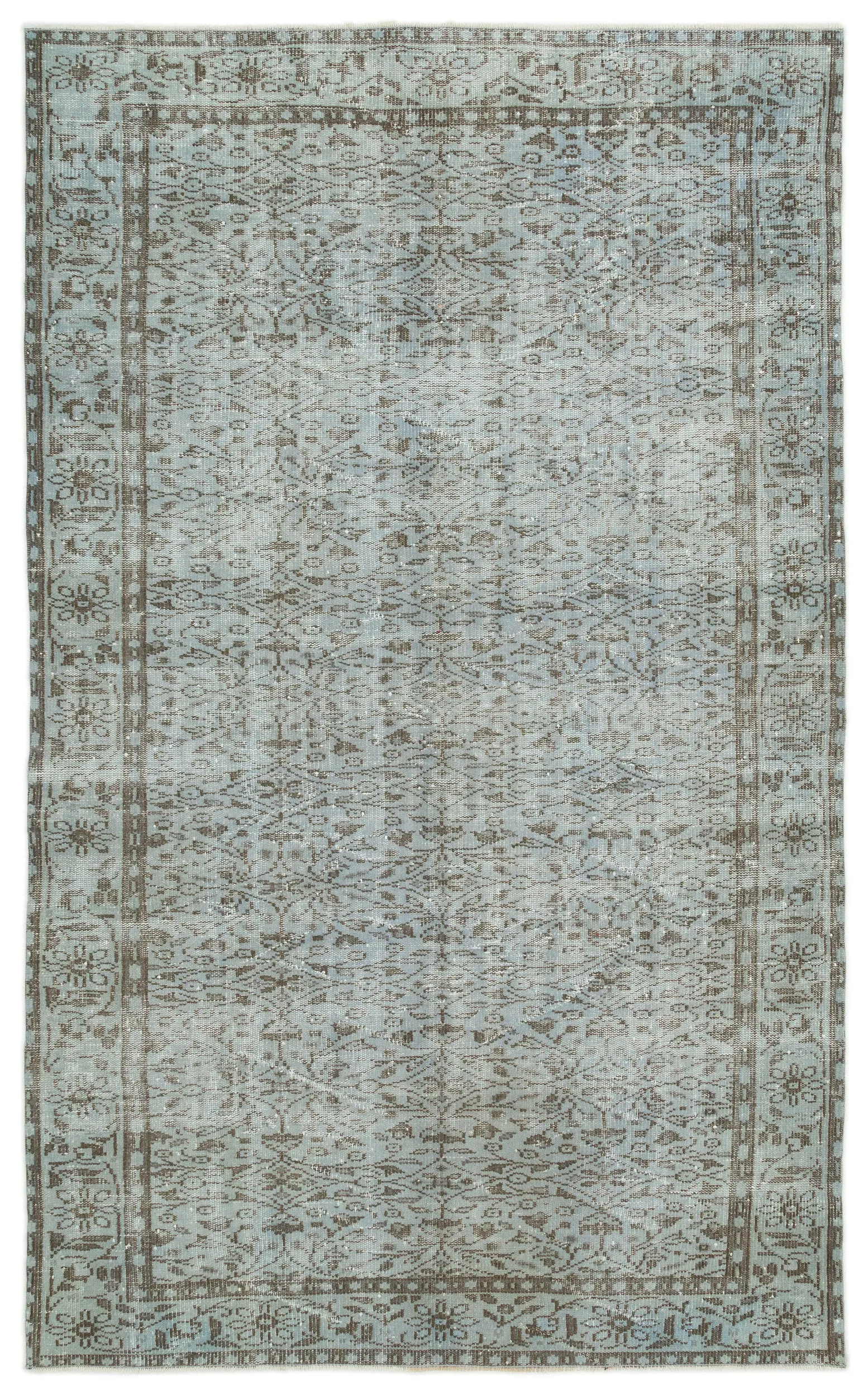 Retro Design Gray Over Dyed Vintage Rug 5'8'' x 9'4'' ft 172 x 285 cm