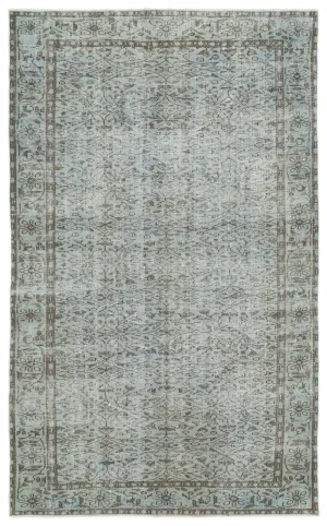 Retro Design Gray Over Dyed Vintage Rug 5'8'' x 9'4'' ft 172 x 285 cm