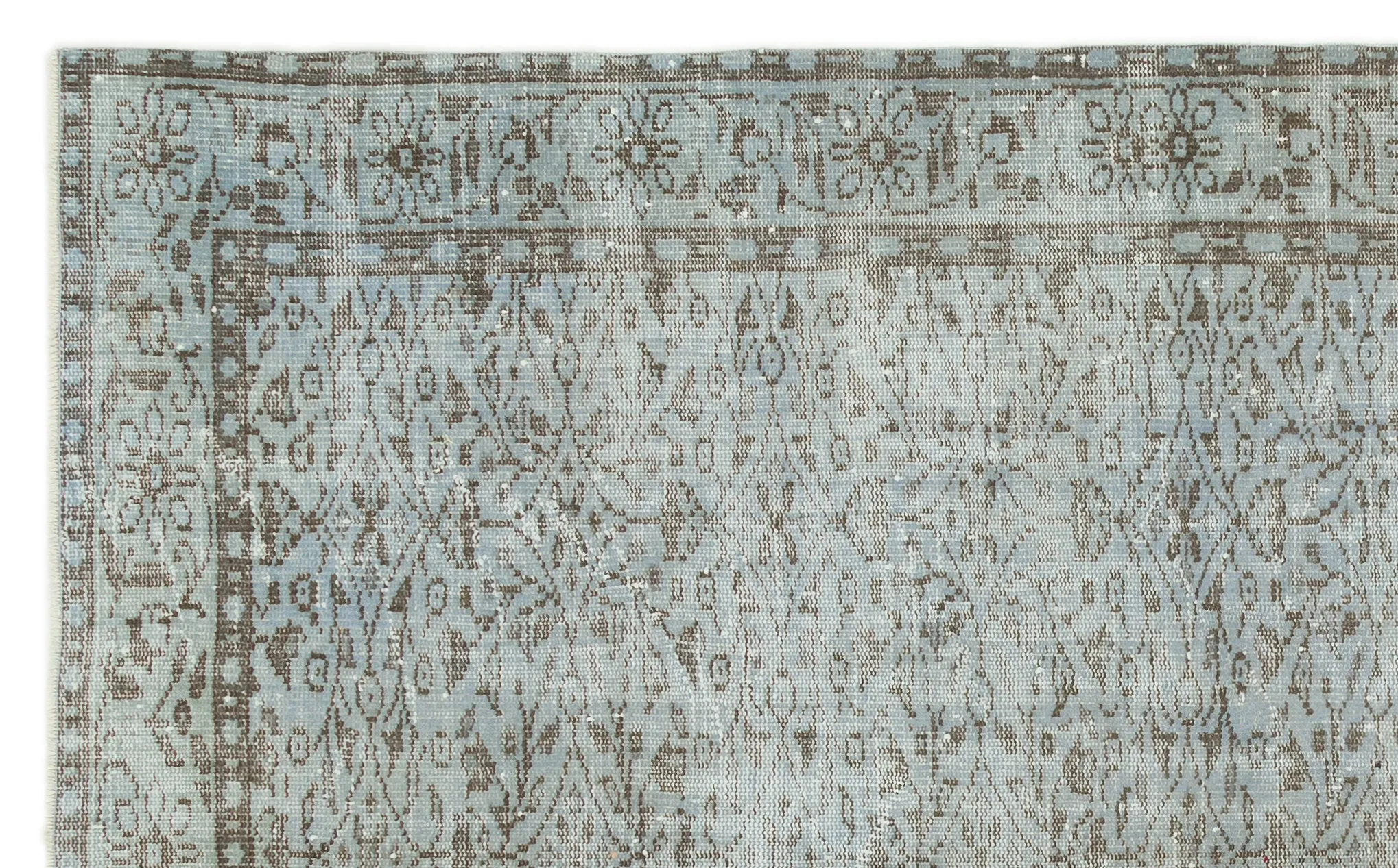 Retro Design Gray Over Dyed Vintage Rug 5'8'' x 9'4'' ft 172 x 285 cm