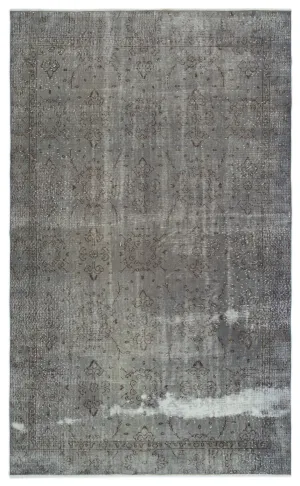 Retro Design Gray Over Dyed Vintage Rug 5'8'' x 9'5'' ft 172 x 286 cm