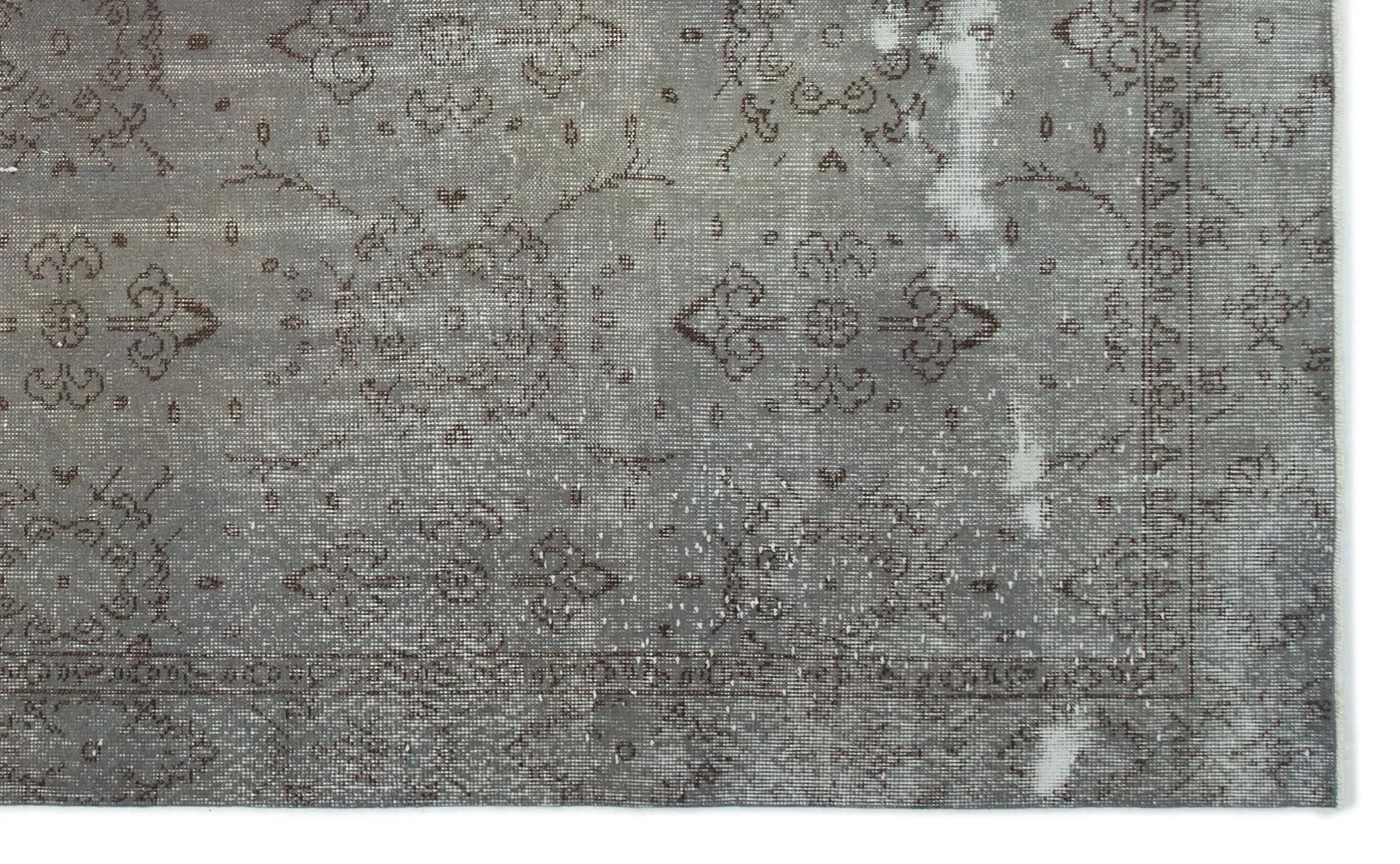 Retro Design Gray Over Dyed Vintage Rug 5'8'' x 9'5'' ft 172 x 286 cm