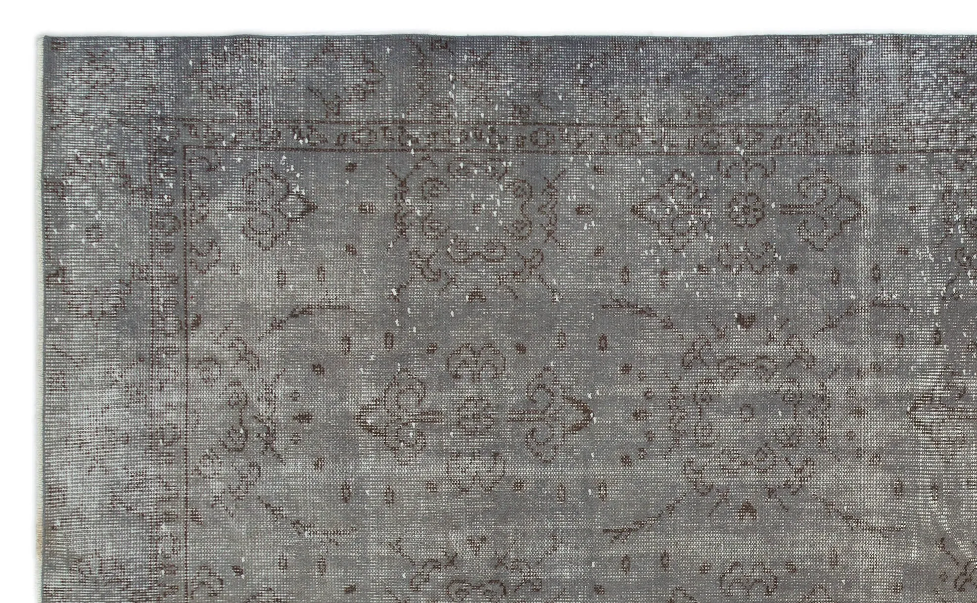 Retro Design Gray Over Dyed Vintage Rug 5'8'' x 9'5'' ft 172 x 286 cm