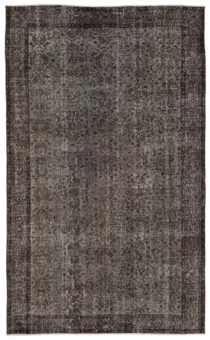 Retro Design Gray Over Dyed Vintage Rug 5'9'' x 9'4'' ft 175 x 285 cm
