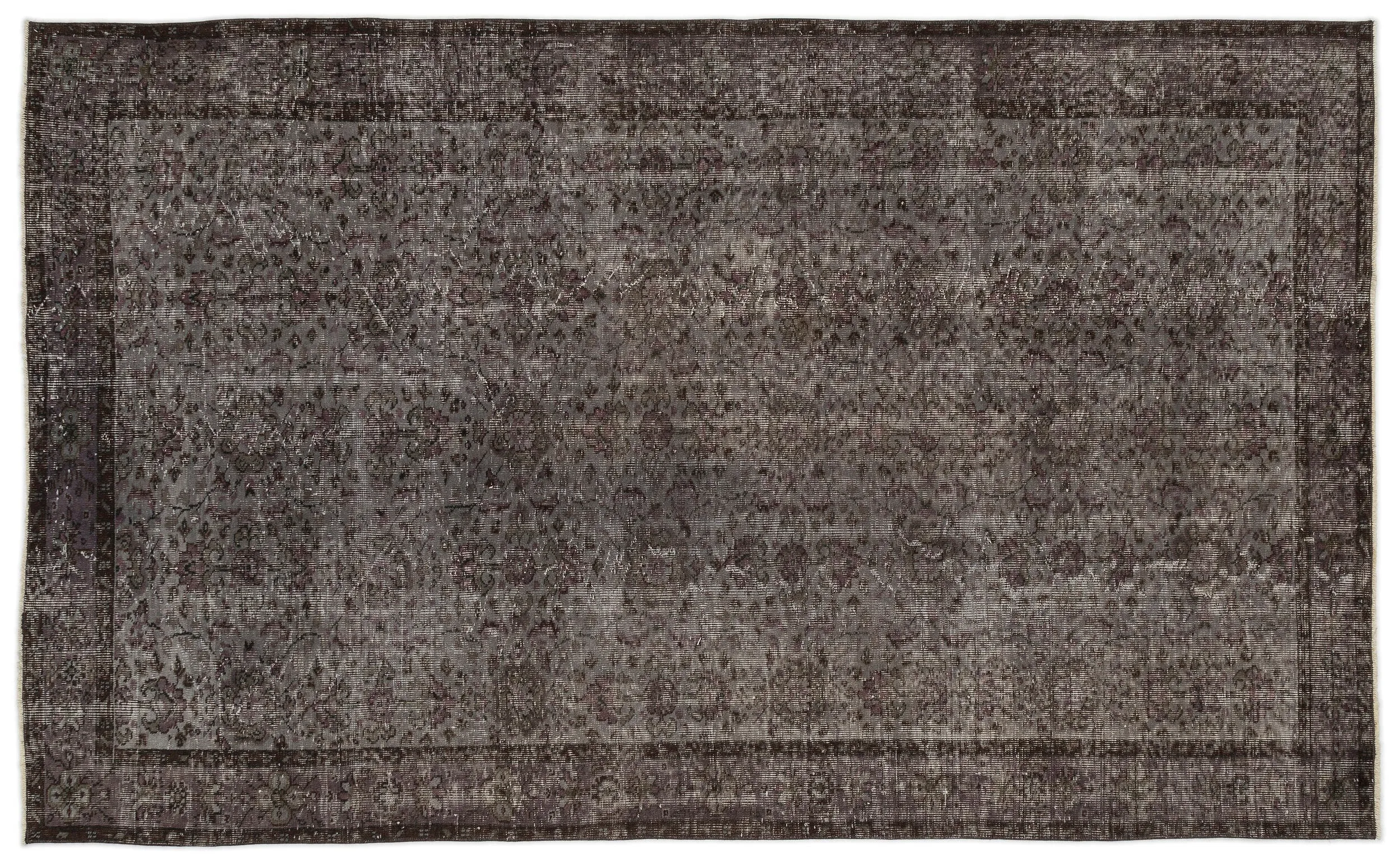Retro Design Gray Over Dyed Vintage Rug 5'9'' x 9'4'' ft 175 x 285 cm