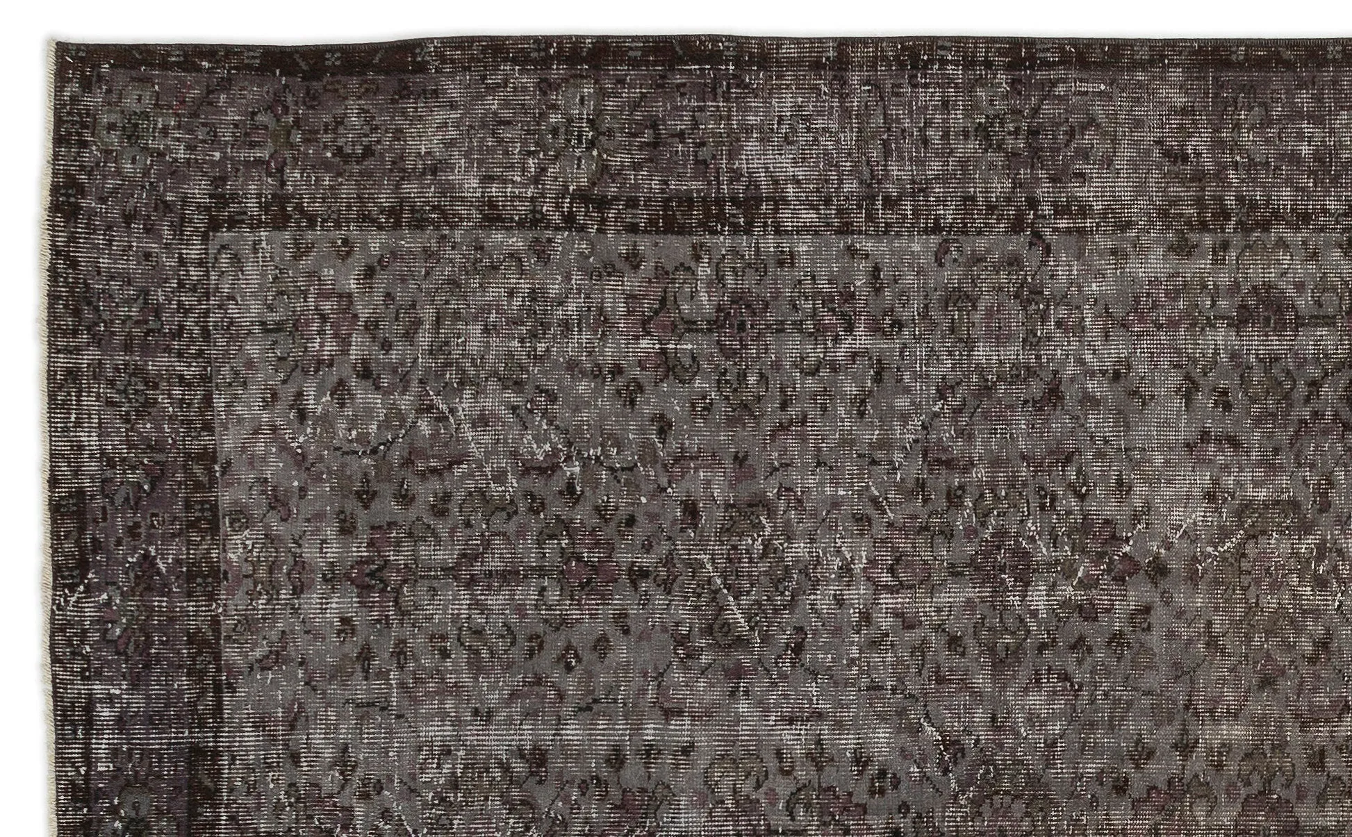 Retro Design Gray Over Dyed Vintage Rug 5'9'' x 9'4'' ft 175 x 285 cm