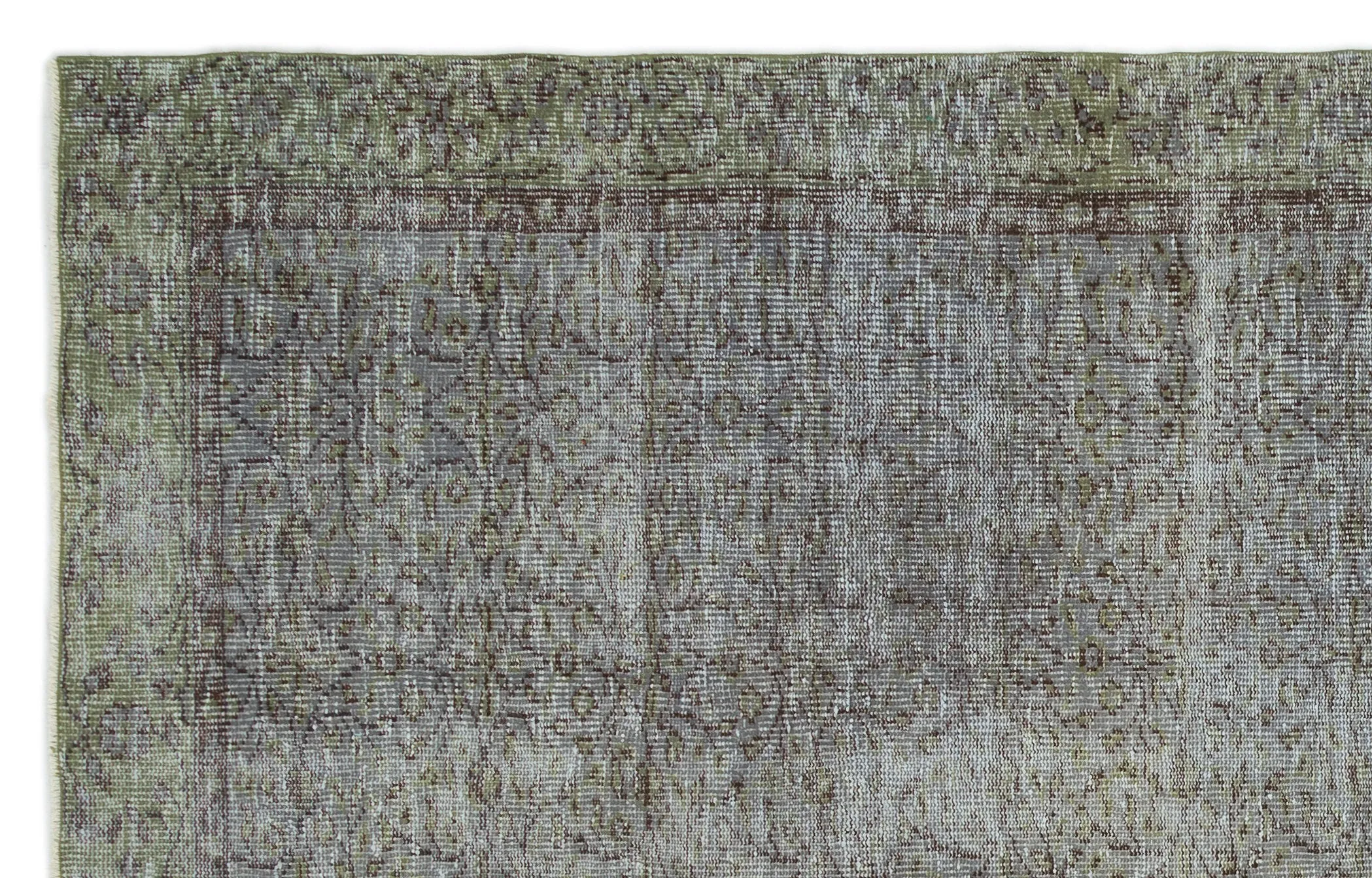 Retro Design Gray Over Dyed Vintage Rug 6'2'' x 9'8'' ft 187 x 295 cm