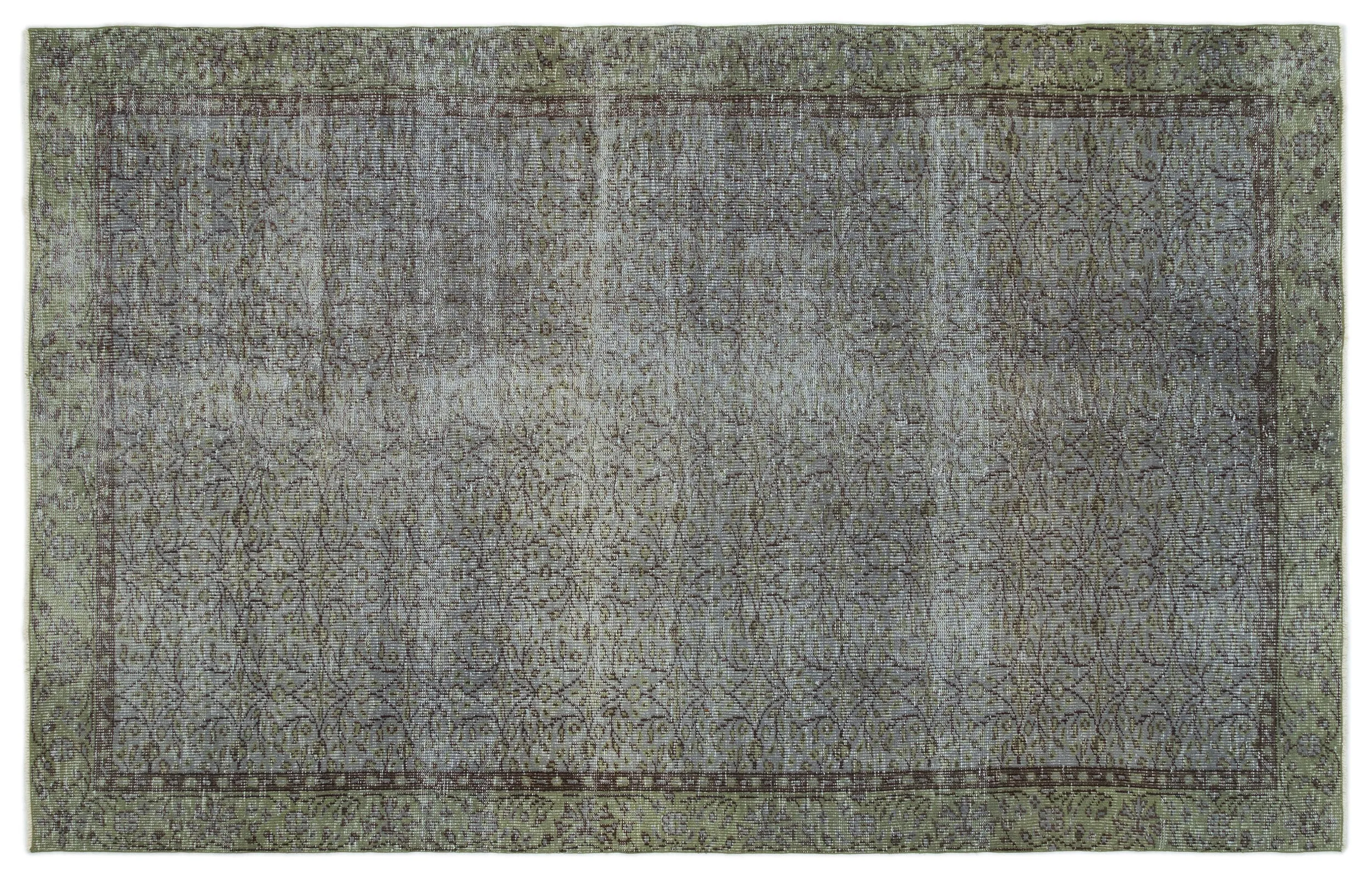 Retro Design Gray Over Dyed Vintage Rug 6'2'' x 9'8'' ft 187 x 295 cm