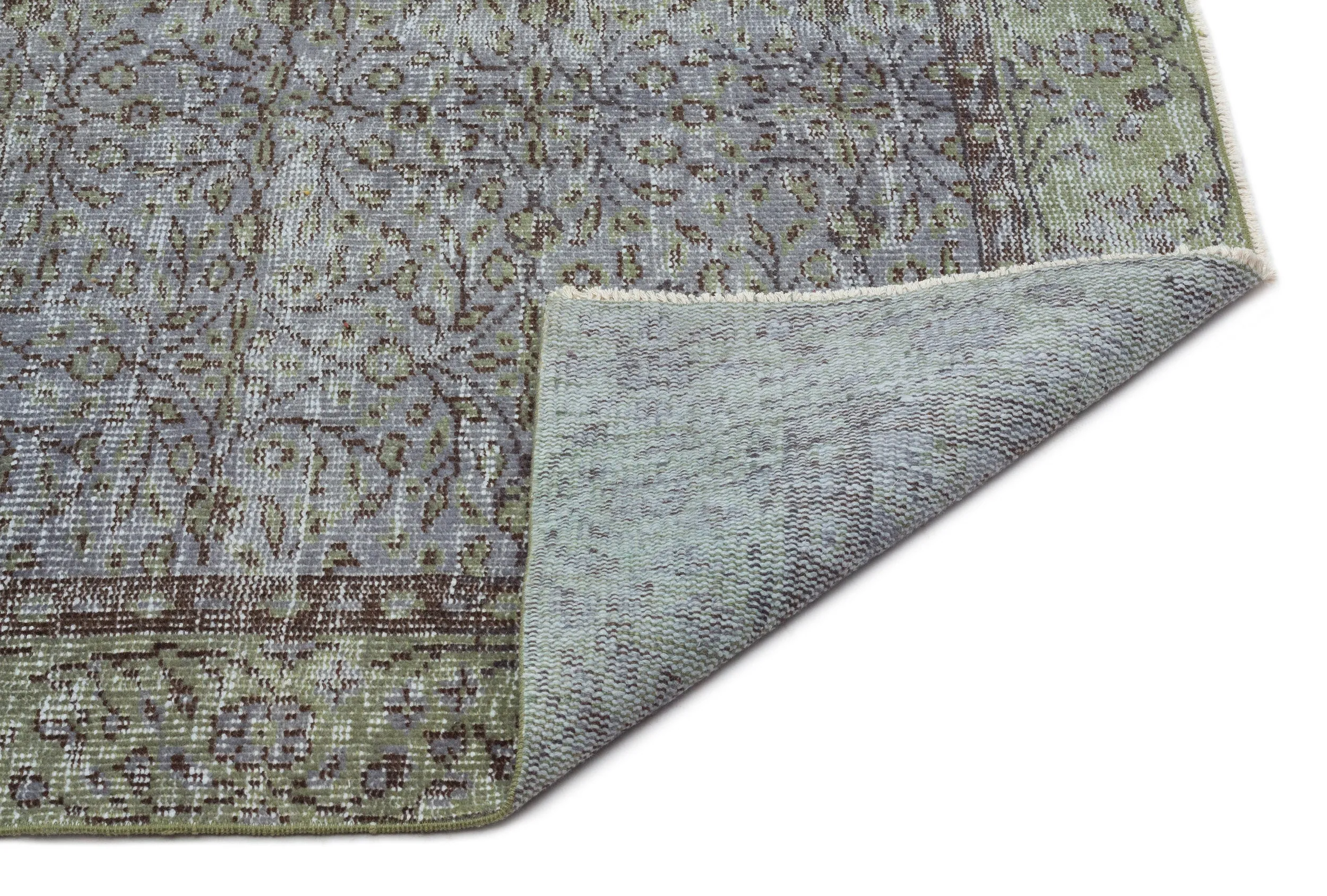 Retro Design Gray Over Dyed Vintage Rug 6'2'' x 9'8'' ft 187 x 295 cm