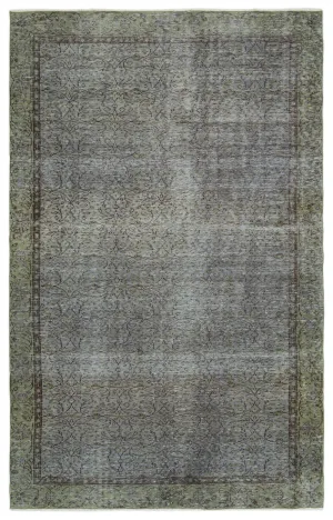 Retro Design Gray Over Dyed Vintage Rug 6'2'' x 9'8'' ft 187 x 295 cm