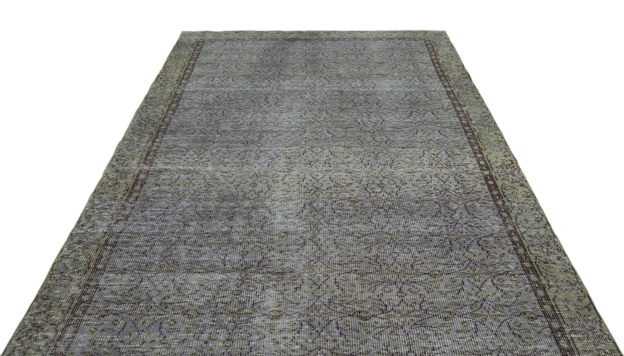 Retro Design Gray Over Dyed Vintage Rug 6'2'' x 9'8'' ft 187 x 295 cm
